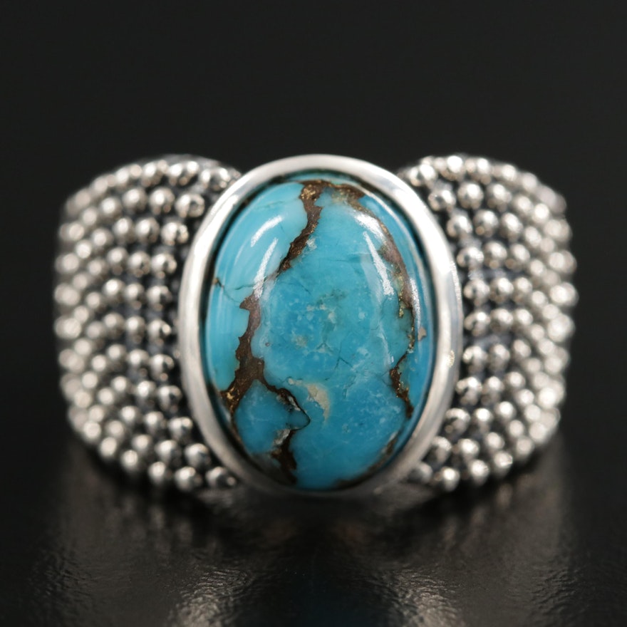 Michael Dawkins Sterling Silver Turquoise Ring
