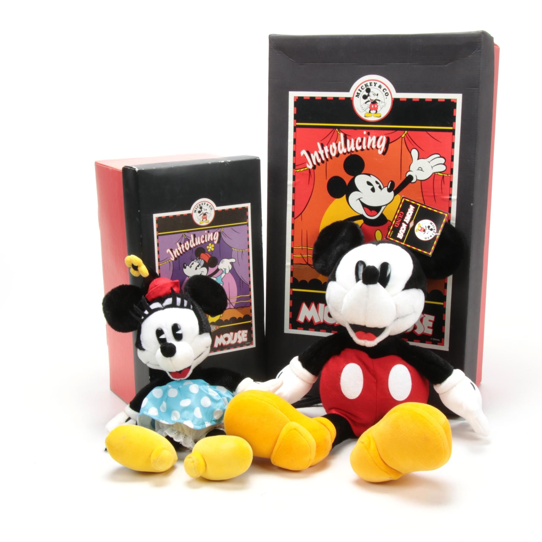 Gund Antique Style Mickey and Minnie Mouse Plush Dolls