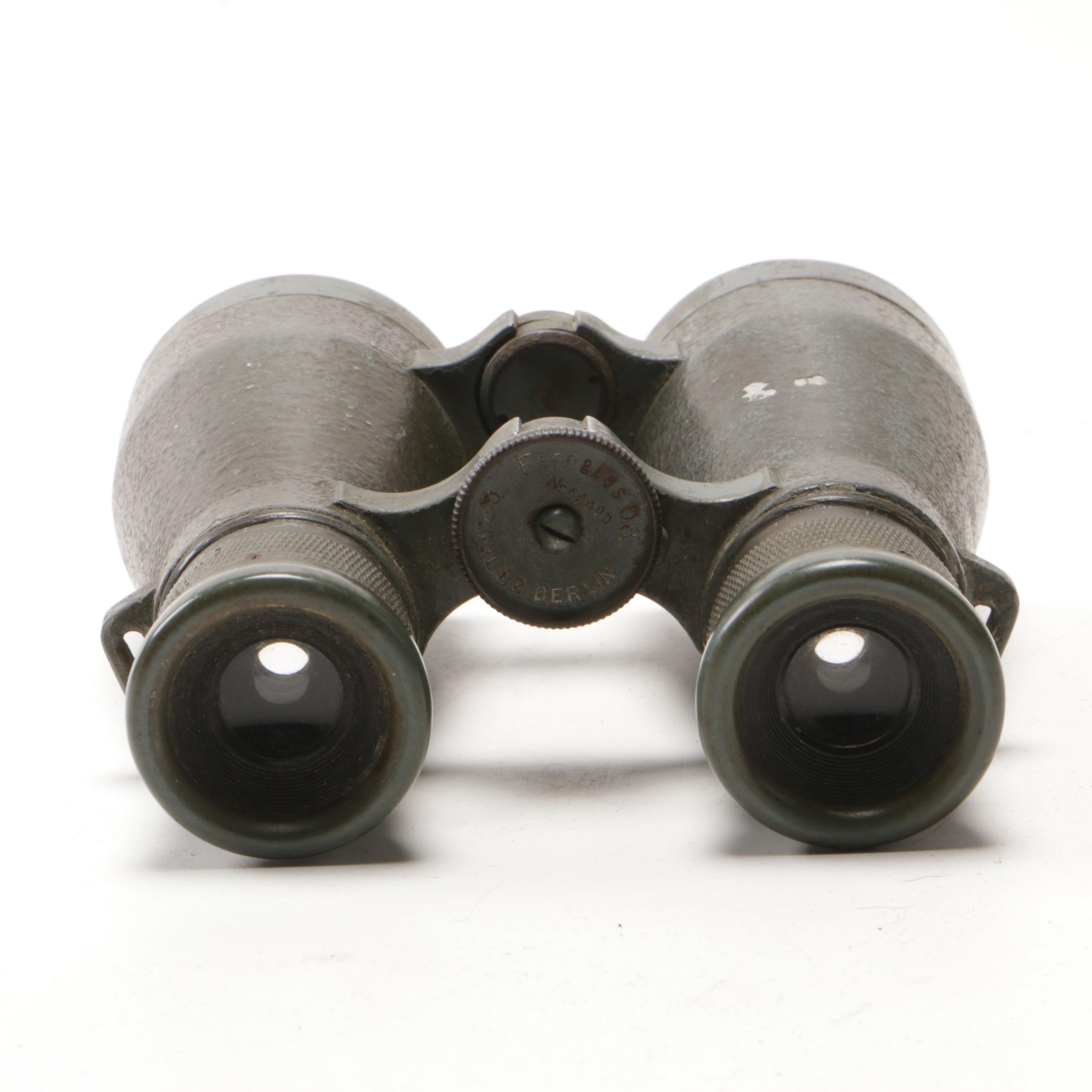 Fernglas Goerz 08 German WWI Era Military Field Binoculars