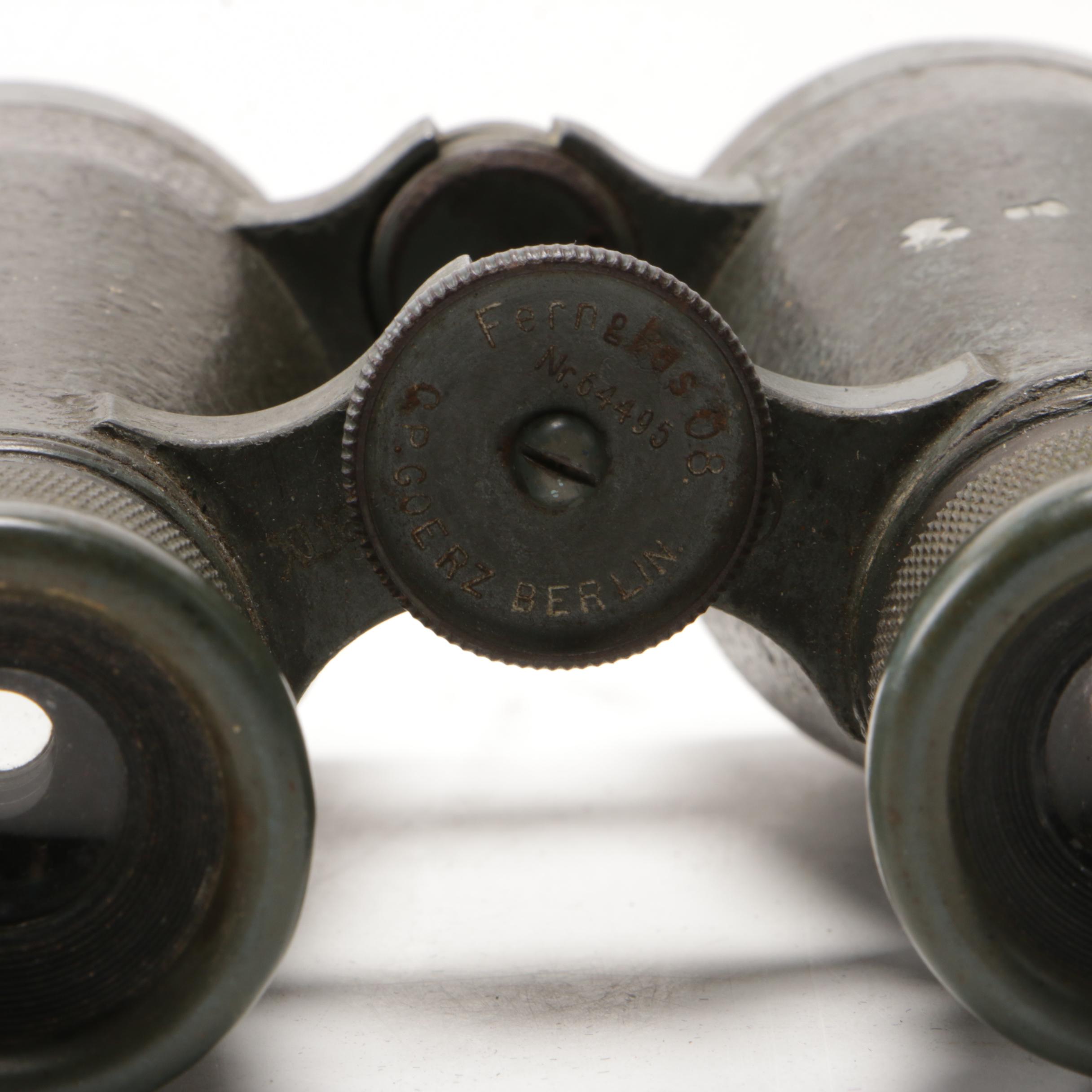 Fernglas Goerz 08 German WWI Era Military Field Binoculars