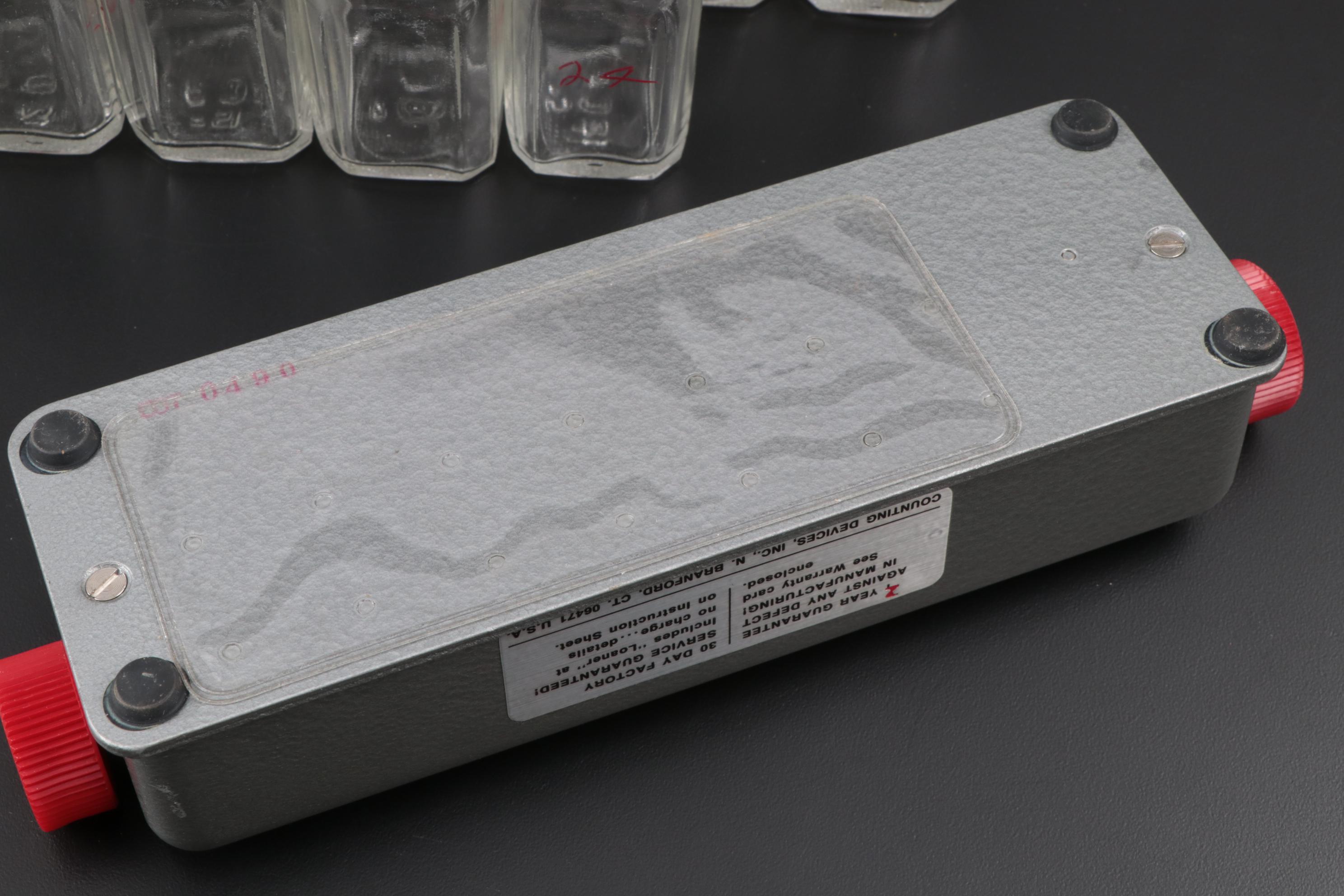 Laboratory Counter, Wintrobe Tubes, and Coors Porcelain Funnel, Mid-20th C.