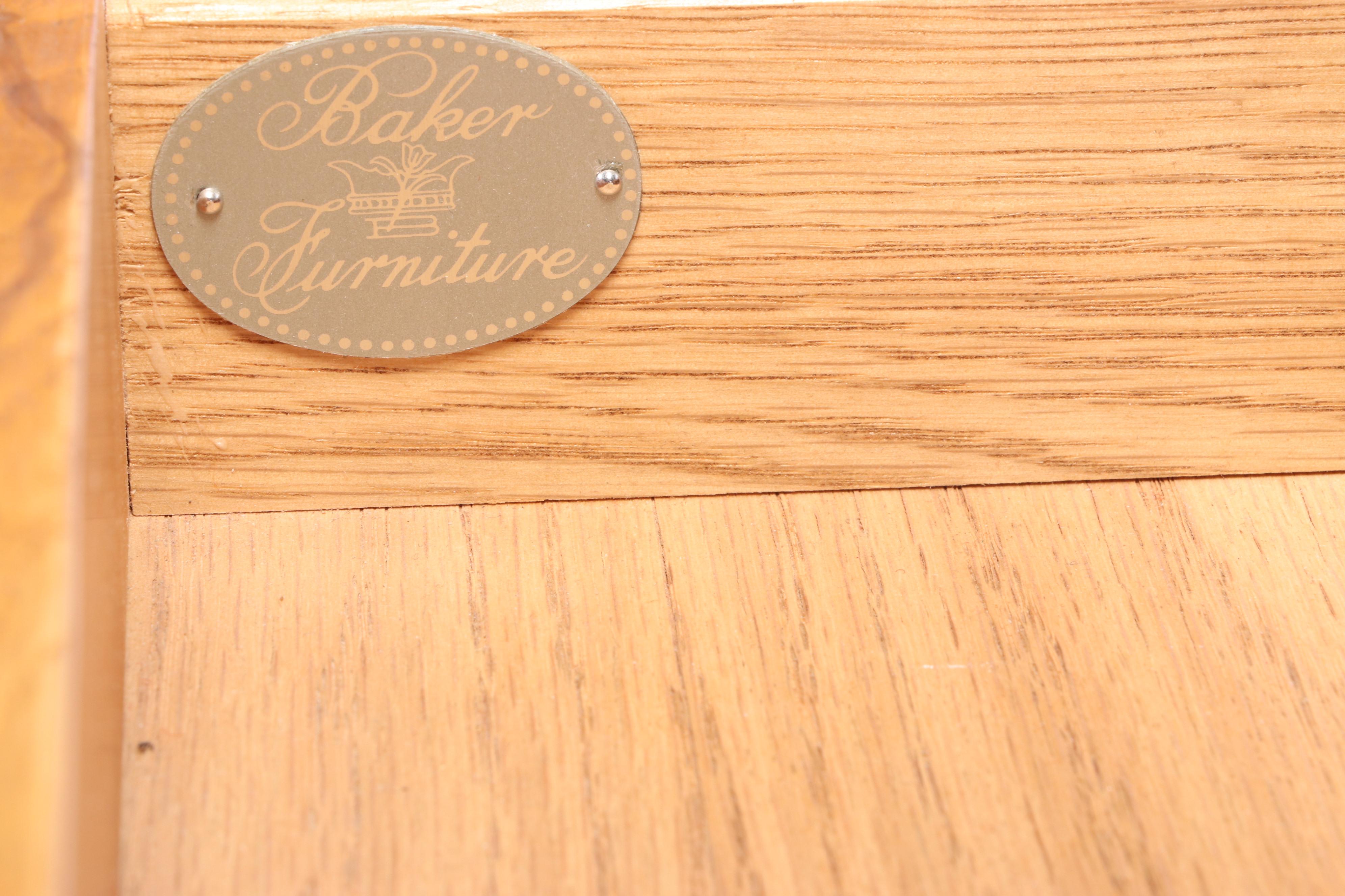 Baker Furniture Biedermeier Style Burl Wood Chest of Drawers