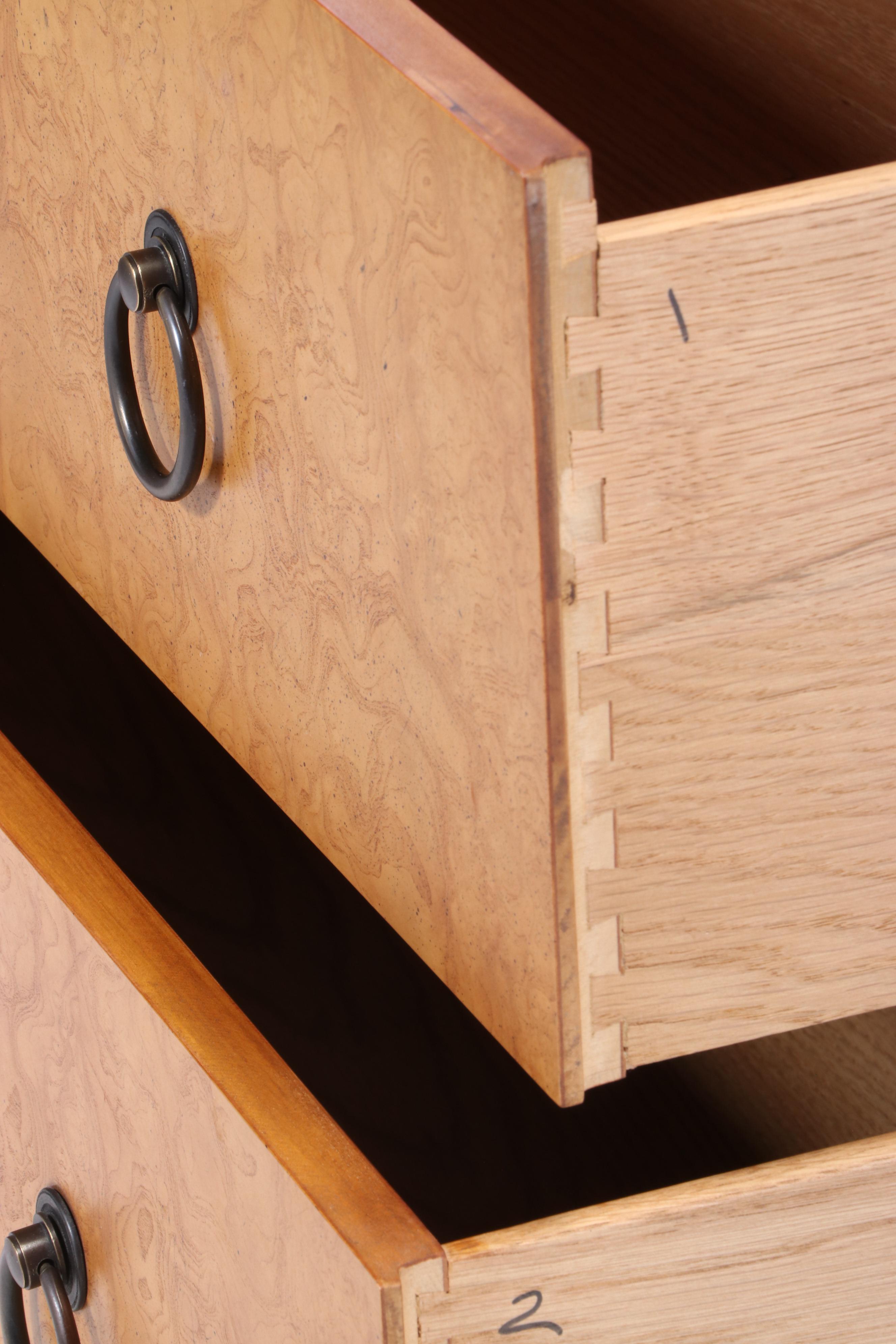 Baker Furniture Biedermeier Style Burl Wood Chest of Drawers