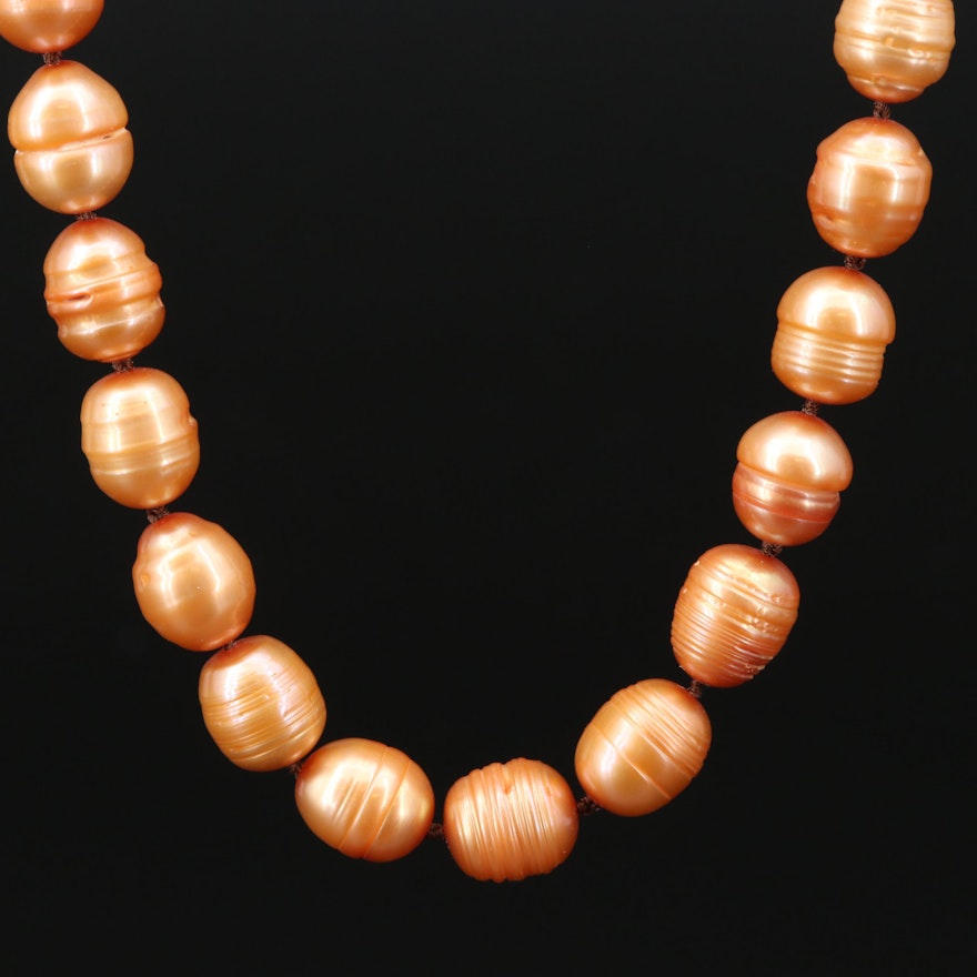 Hand Knotted Pearl Necklace with 14K Clasp