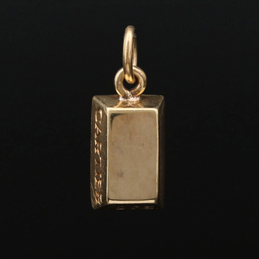 Cartier 18K Yellow Gold Ingot Pendant with Pouch