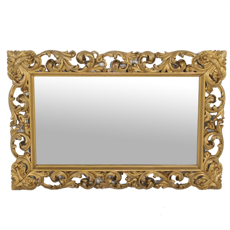 Florentine Style Gold-Painted Rectangular Mirror