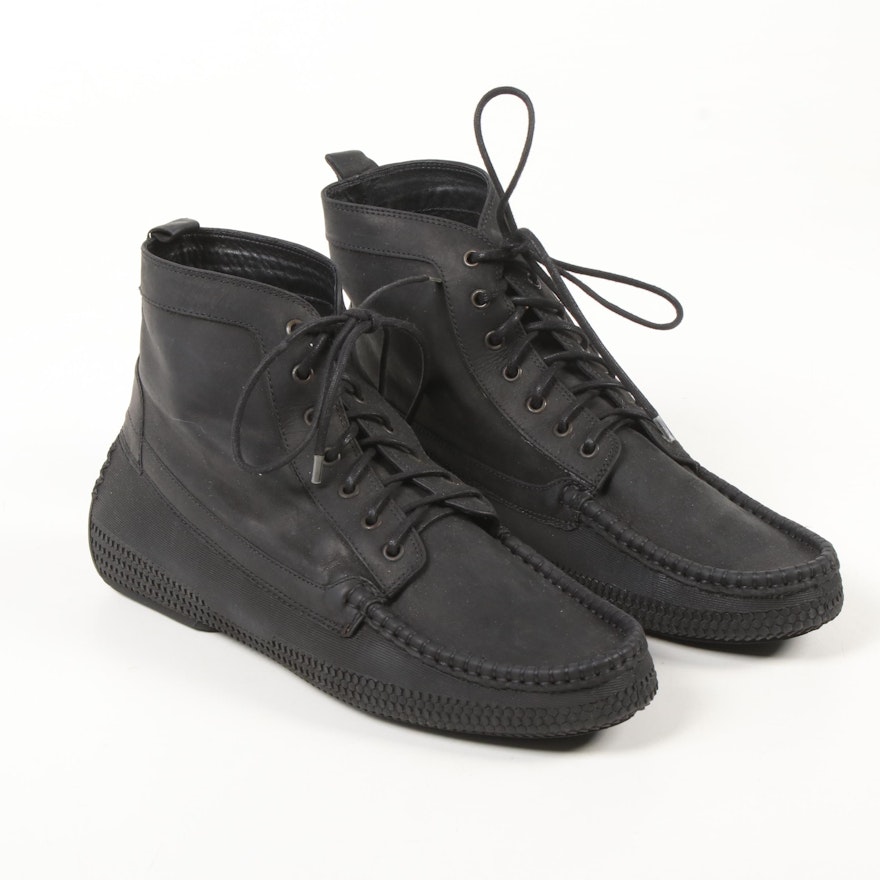 Men's Cole Haan Black Leather Lace-Up High Tops