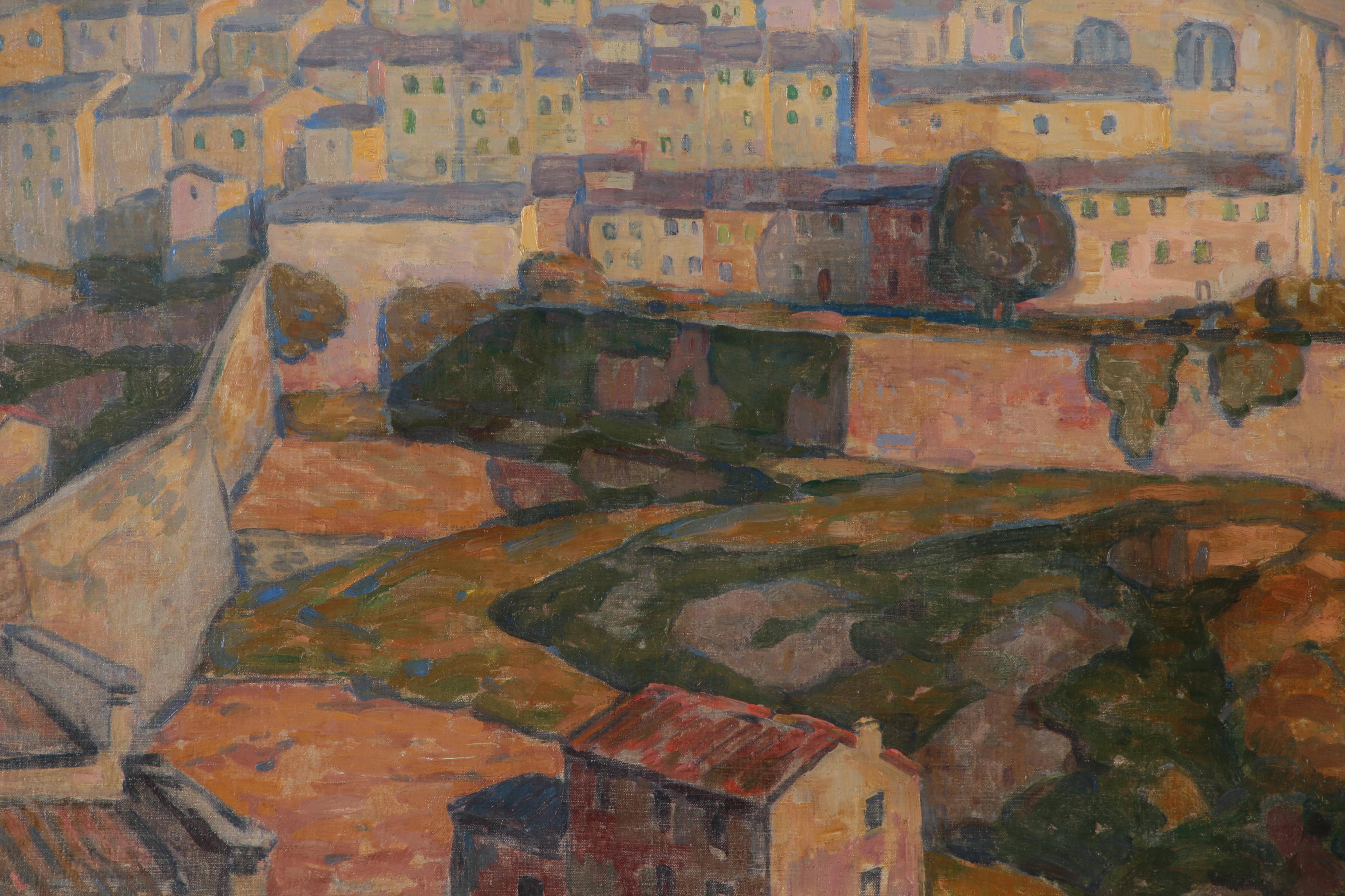 George Macrum Cityscape Oil Painting