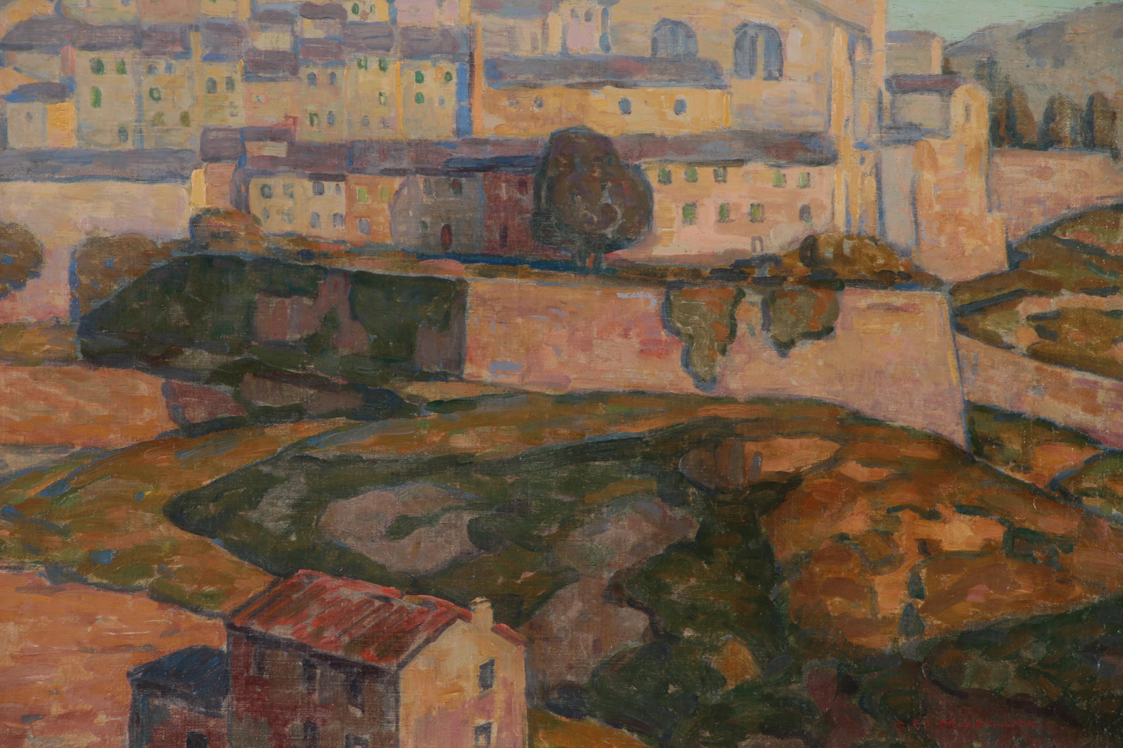 George Macrum Cityscape Oil Painting