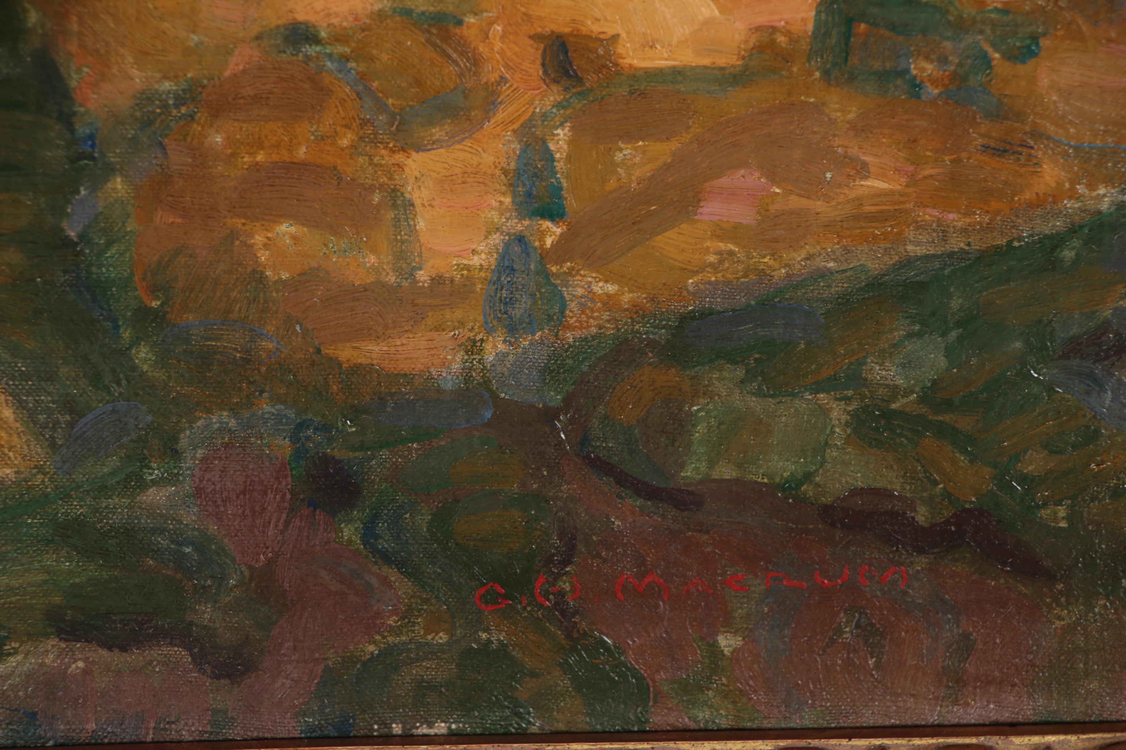 George Macrum Cityscape Oil Painting