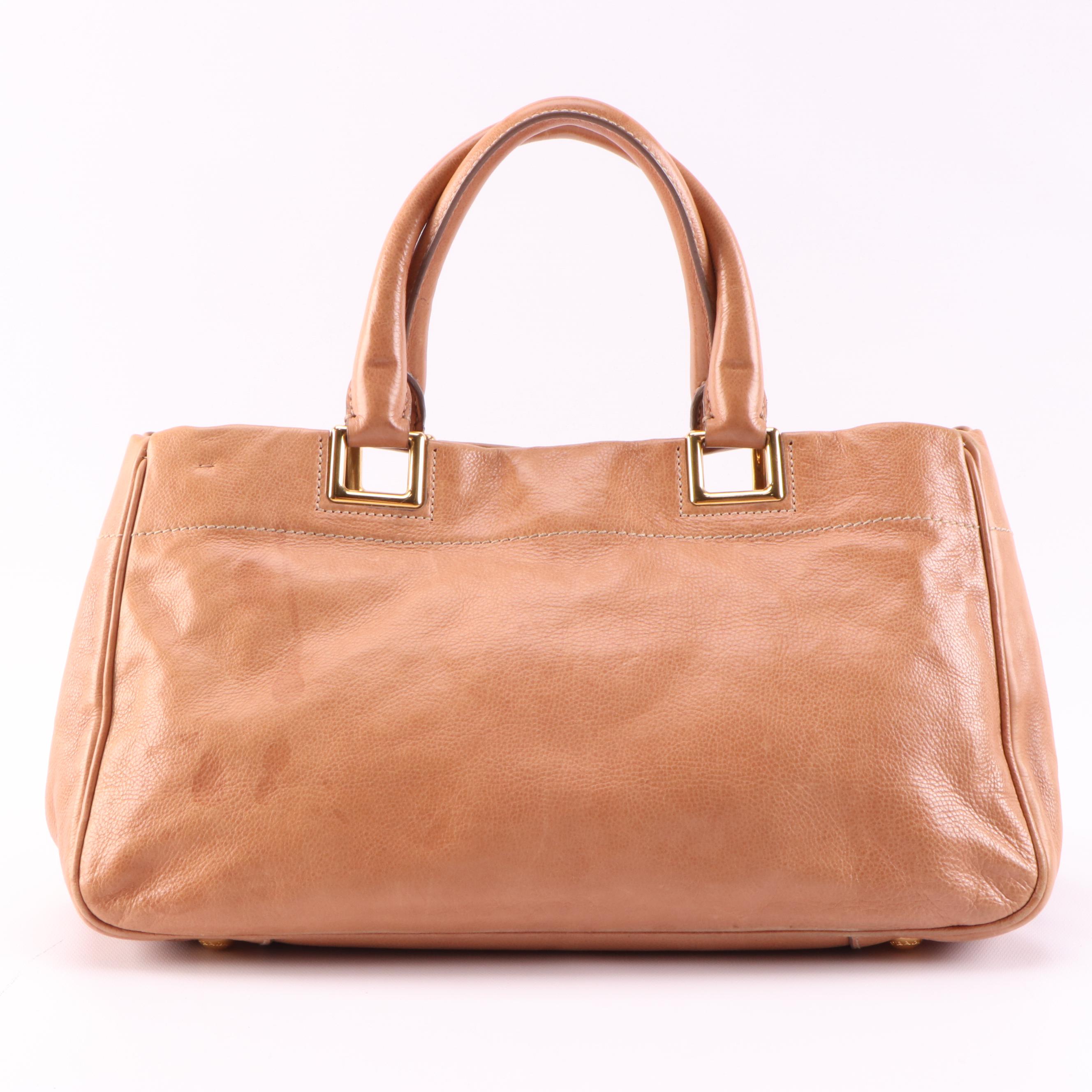 Prada Tan Vitello Daino Calf Leather Two-Way Satchel