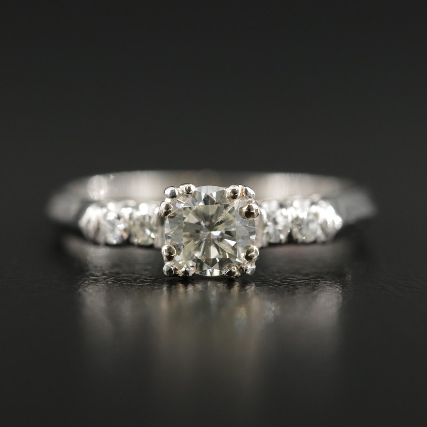 Platinum 0.53 CTW Diamond Ring