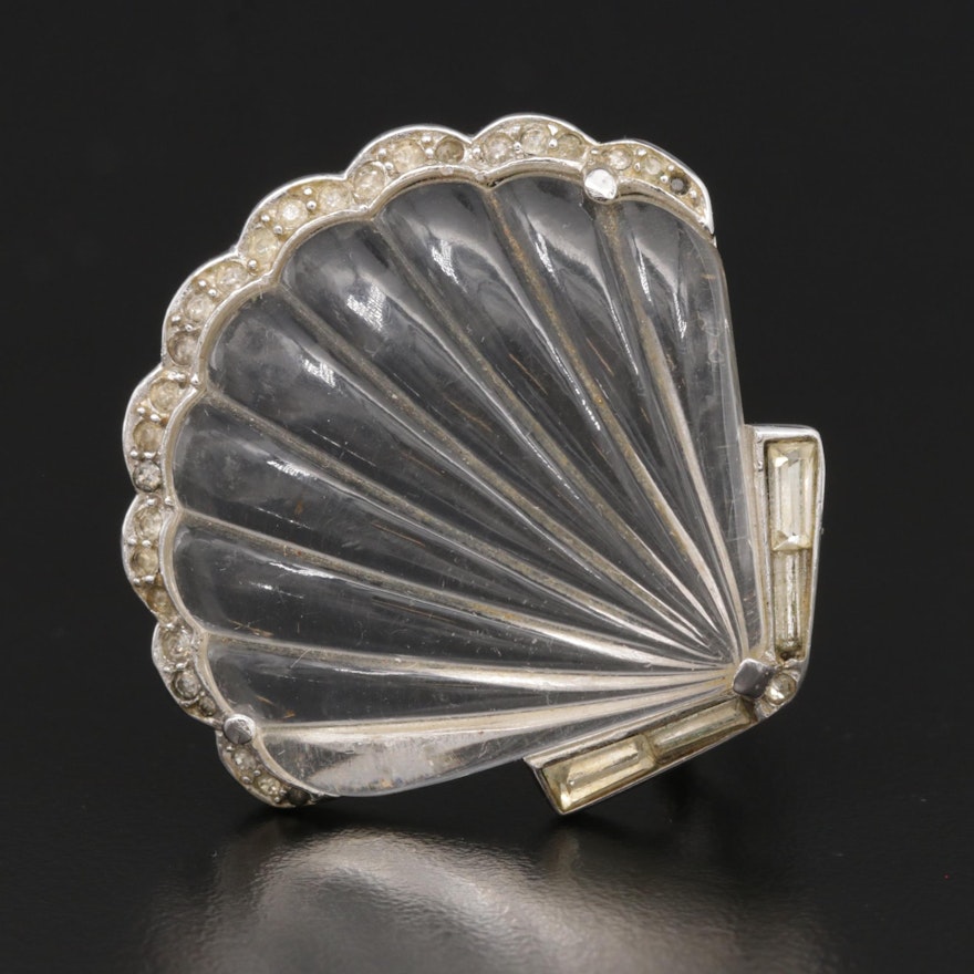 1949 Crown Trifari "Moonshell" Jelly Belly Fur Clip