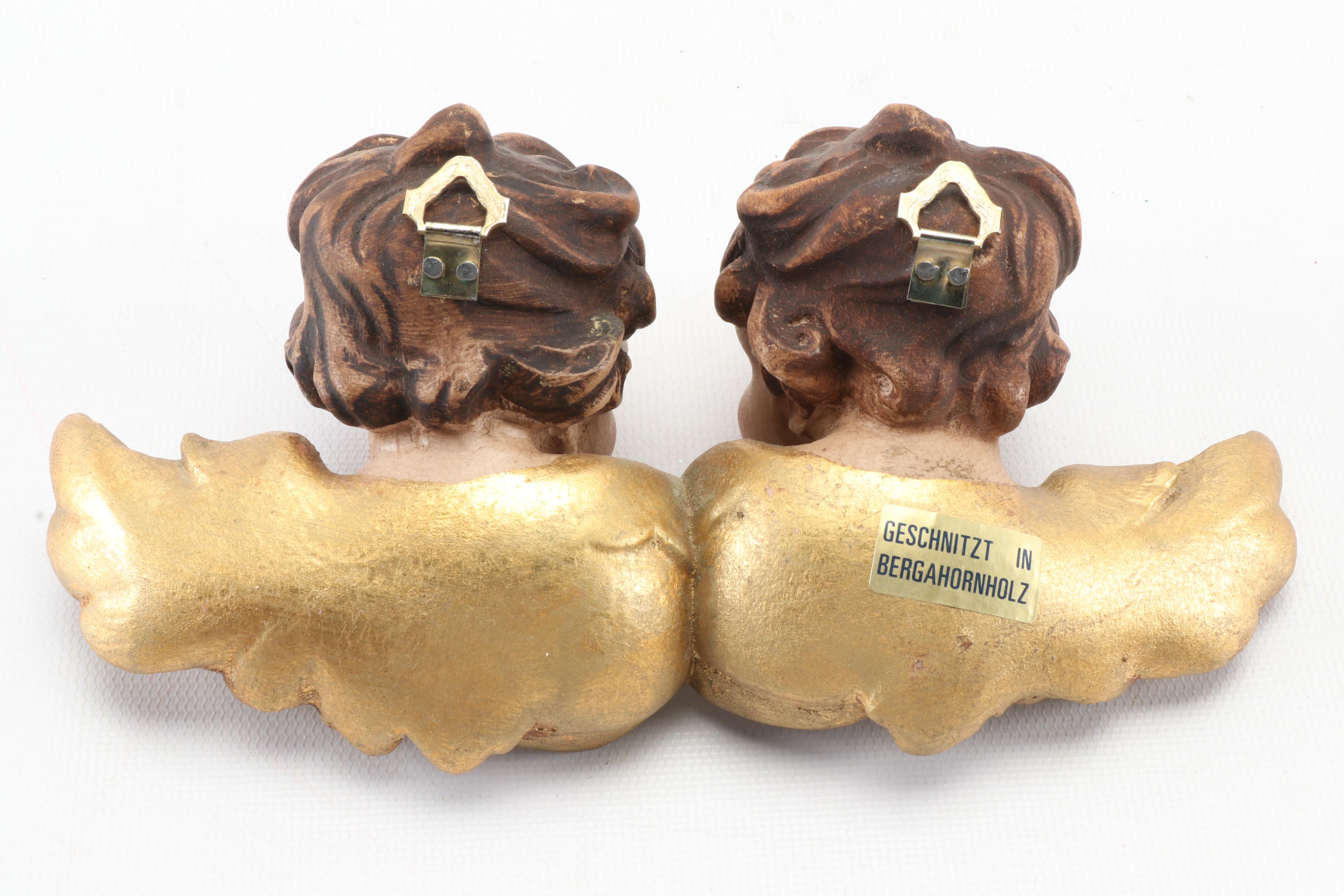 German Carved Mountain Maple Wood Angel Figurines