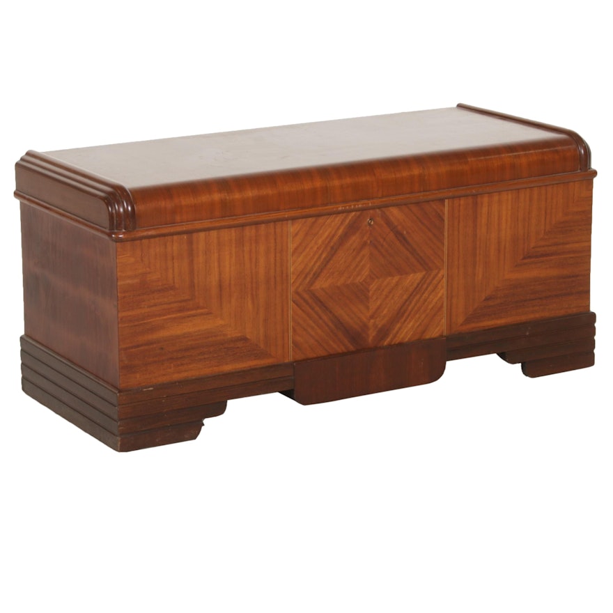 Honor-Bilt Art Deco Waterfall Cedar Chest with Shelf