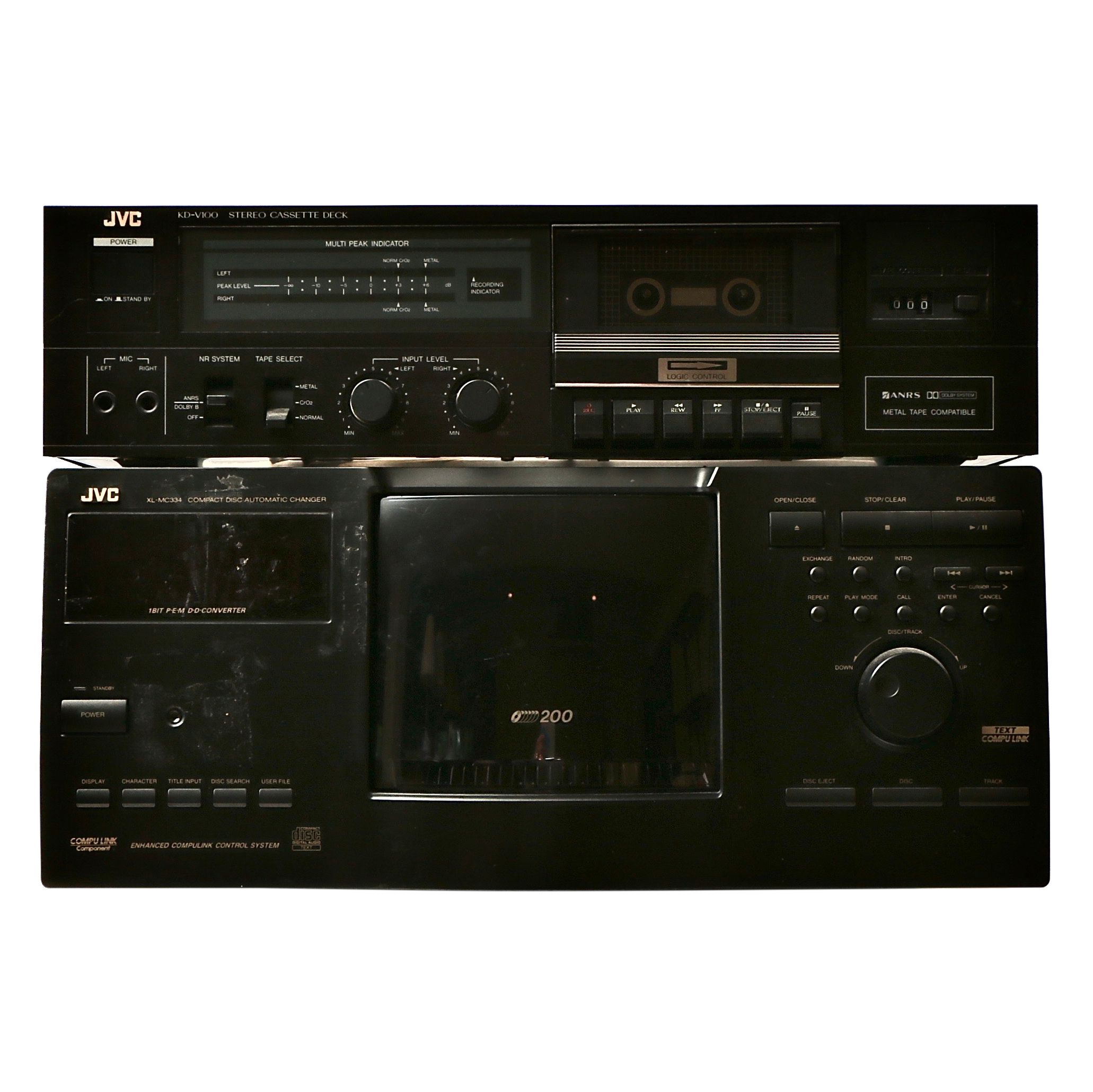 JVC Compact Disk Automatic Changer and Stereo Cassette Deck