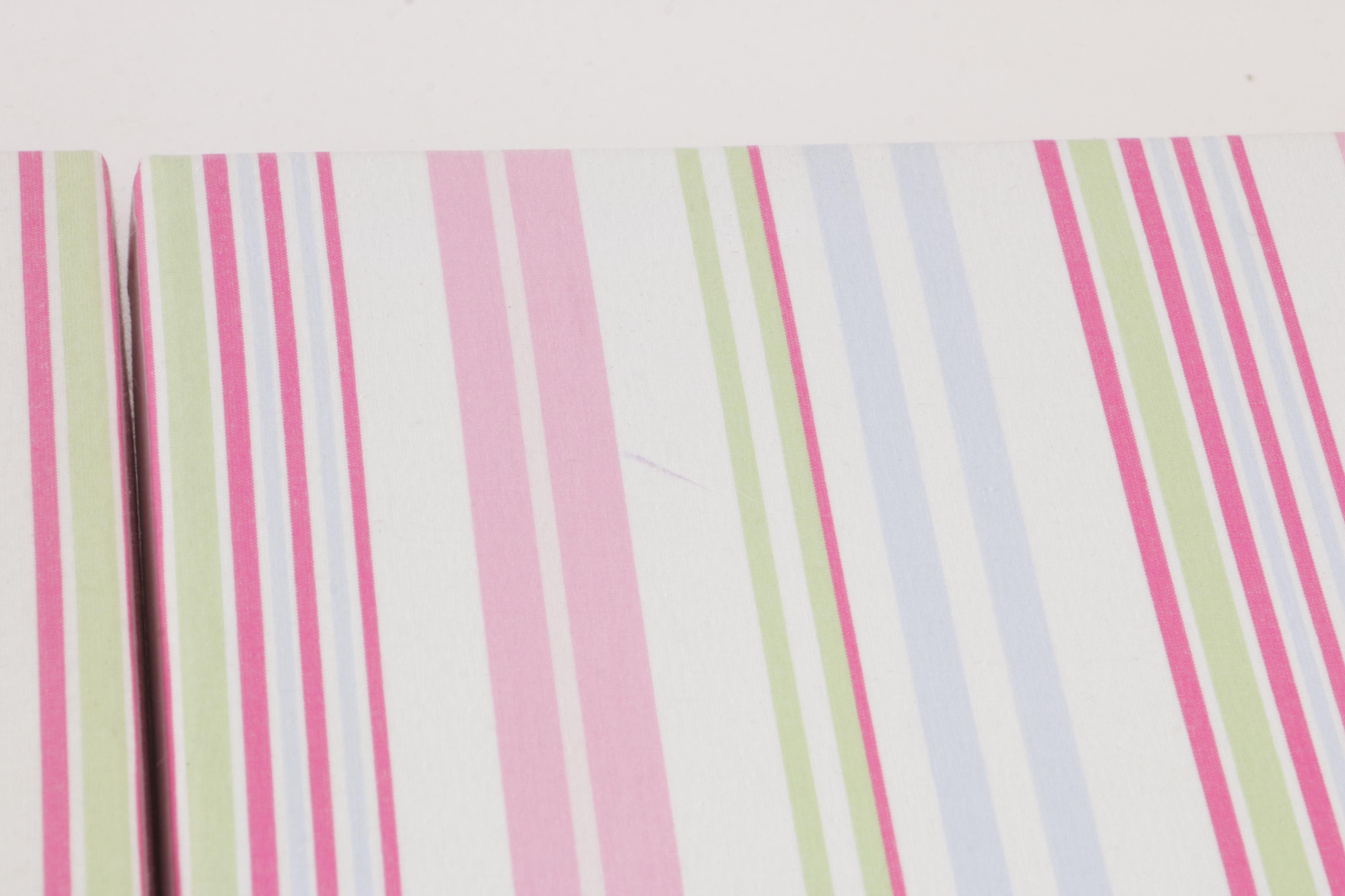 Pottery Barn Pink Striped Storage and Document Boxes