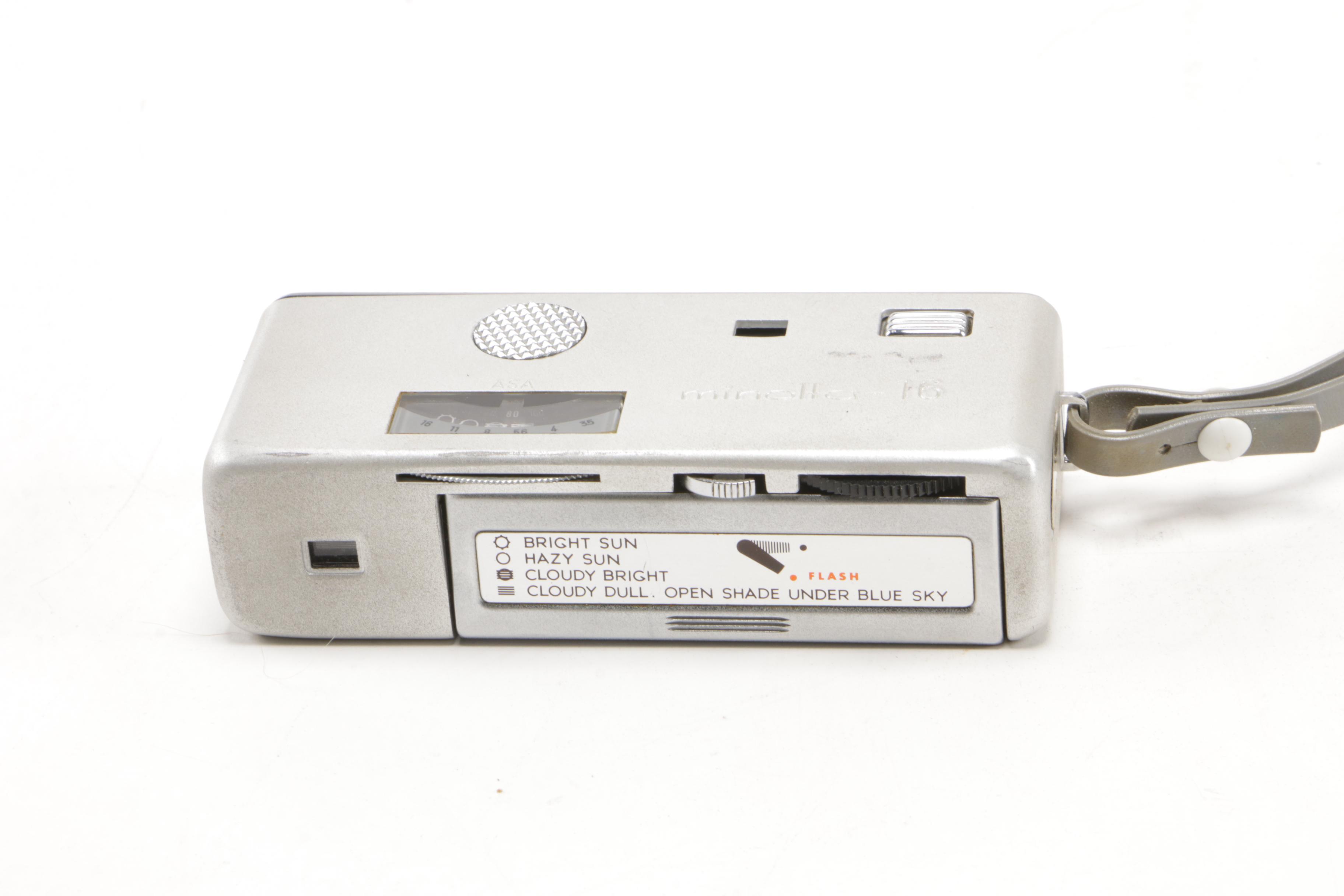 Minolta -16, Rollei 16S and Yashika 16EE Subminiature Cameras