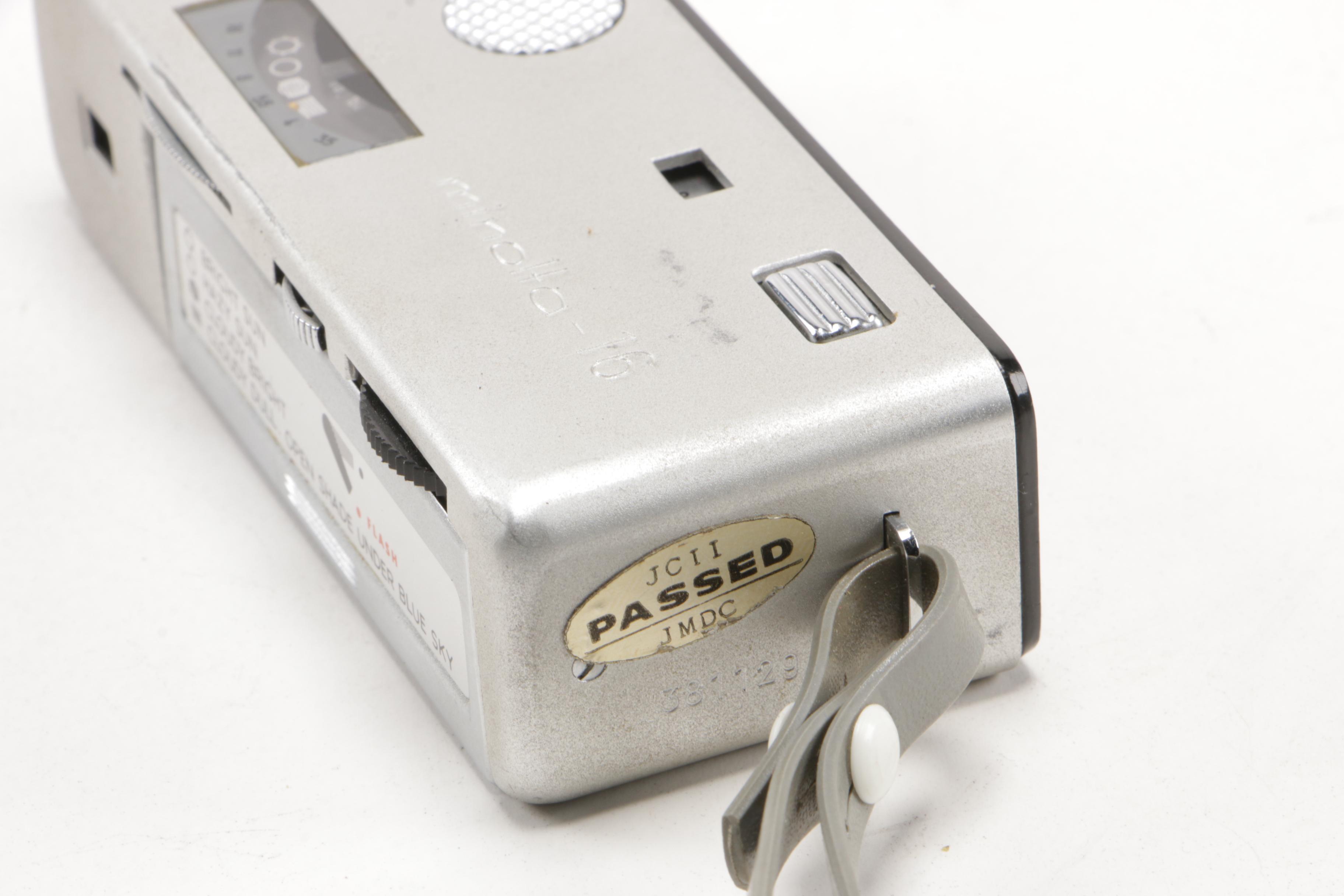 Minolta -16, Rollei 16S and Yashika 16EE Subminiature Cameras