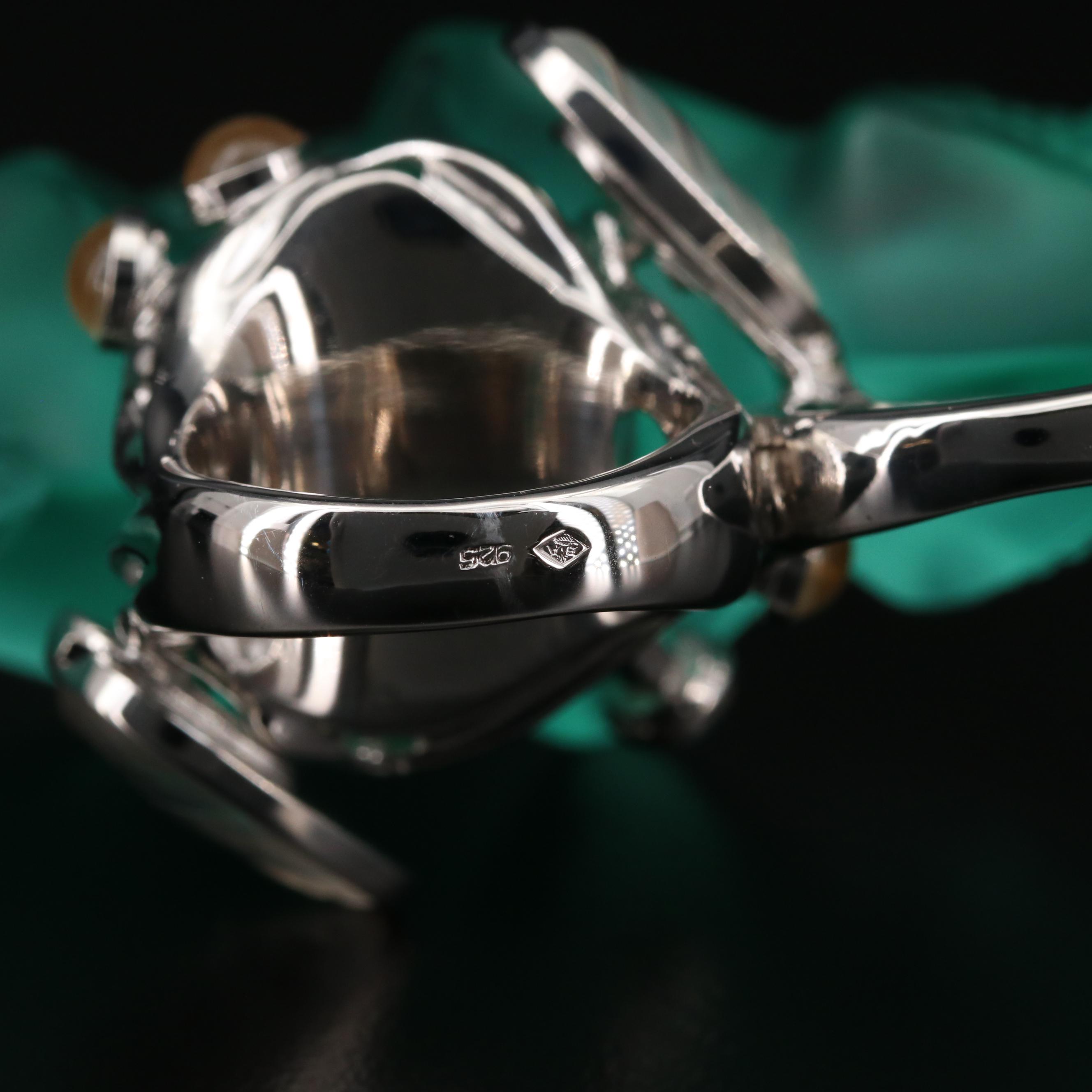 Lalique Sterling Silver Crystal Chameleon Ring