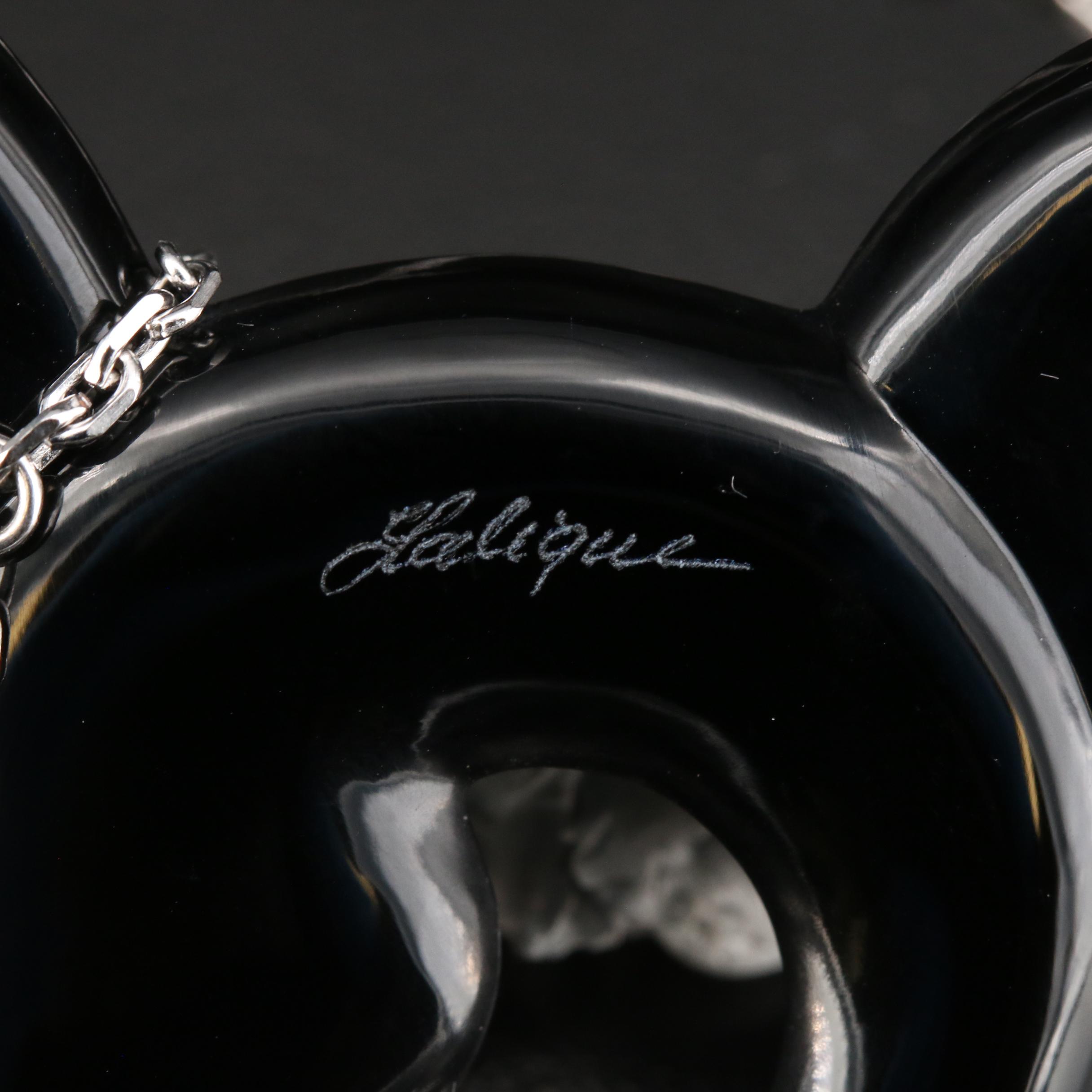 Lalique "Lijiang Noir" Sterling Crystal Necklace