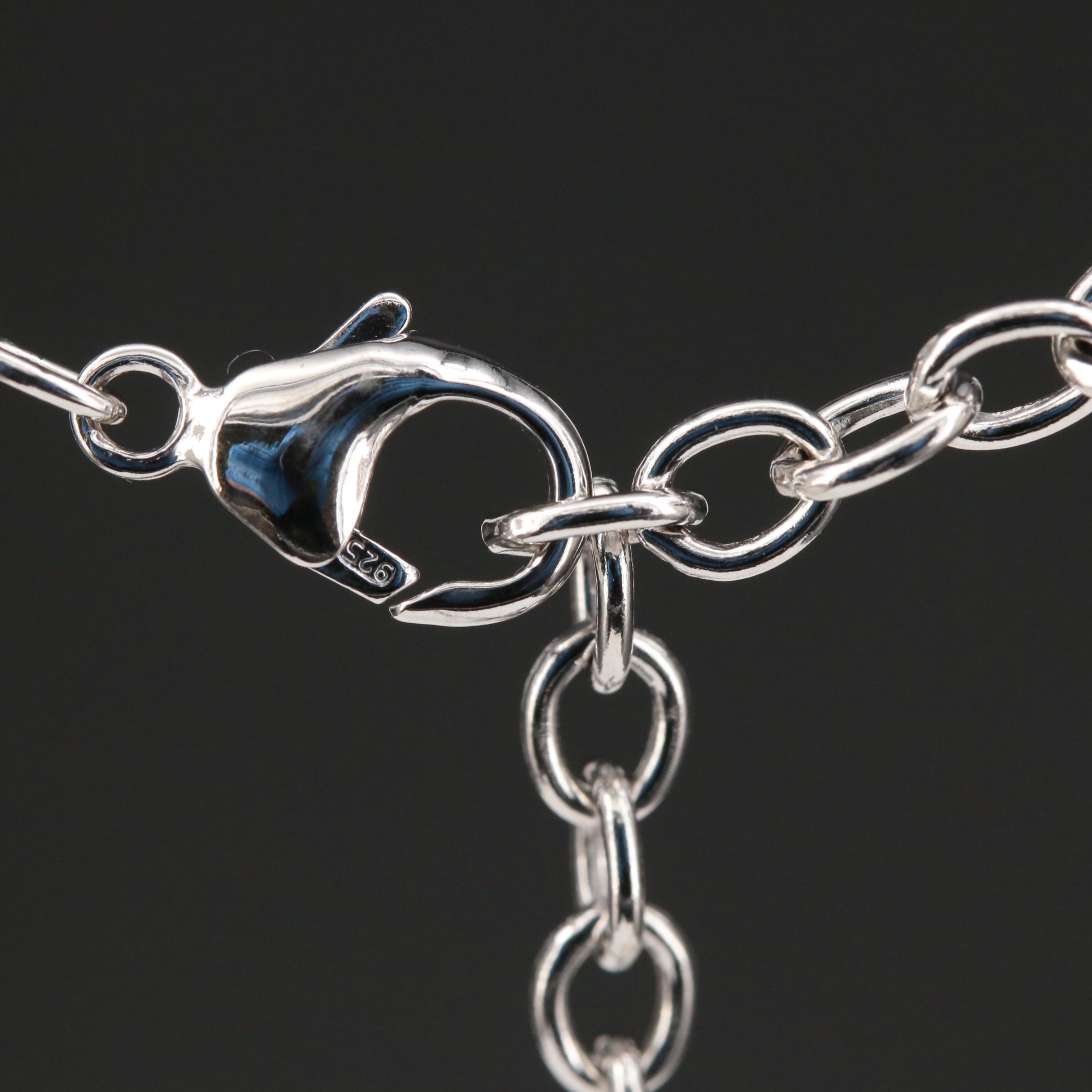 Lalique "Lijiang Noir" Sterling Crystal Necklace