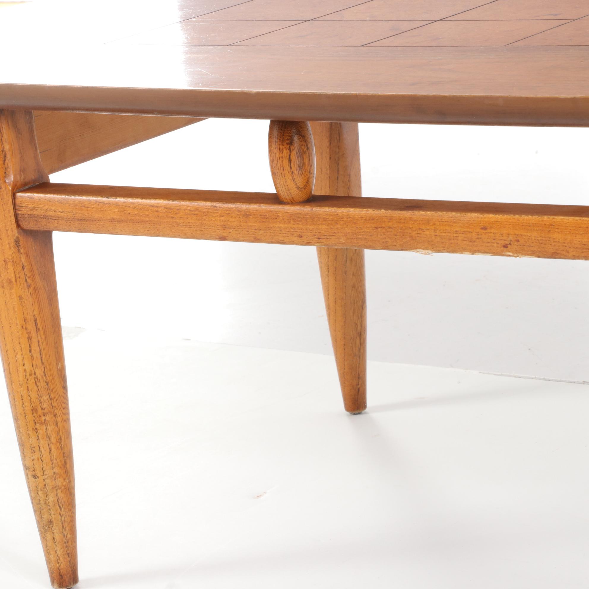 Lane Mid Century Modern Walnut Coffee and Side Table