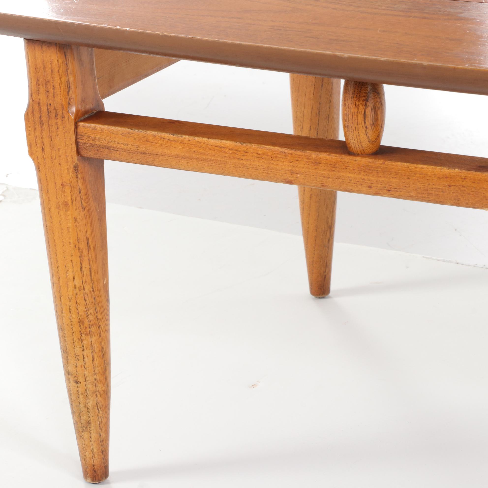 Lane Mid Century Modern Walnut Coffee and Side Table