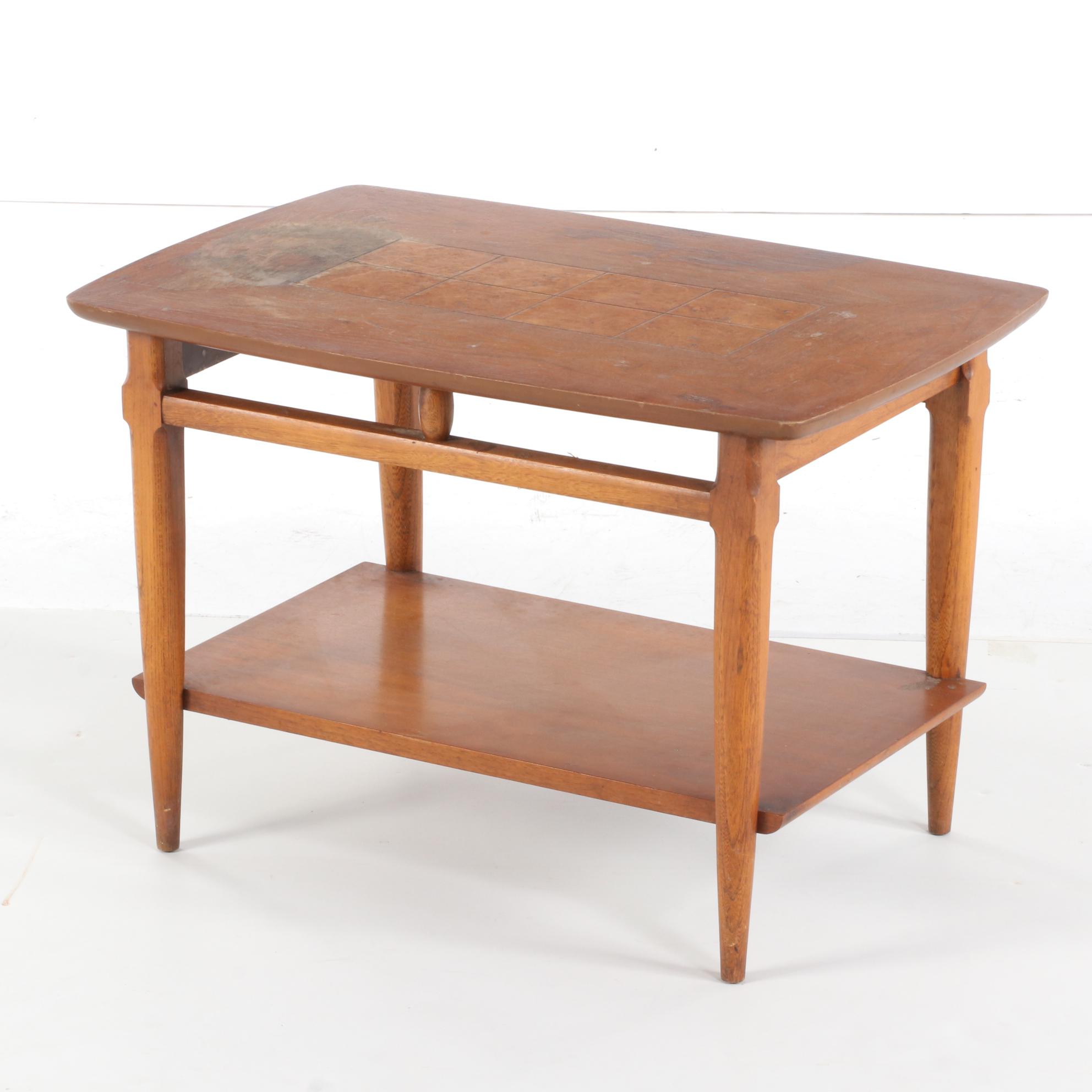 Lane Mid Century Modern Walnut Coffee and Side Table