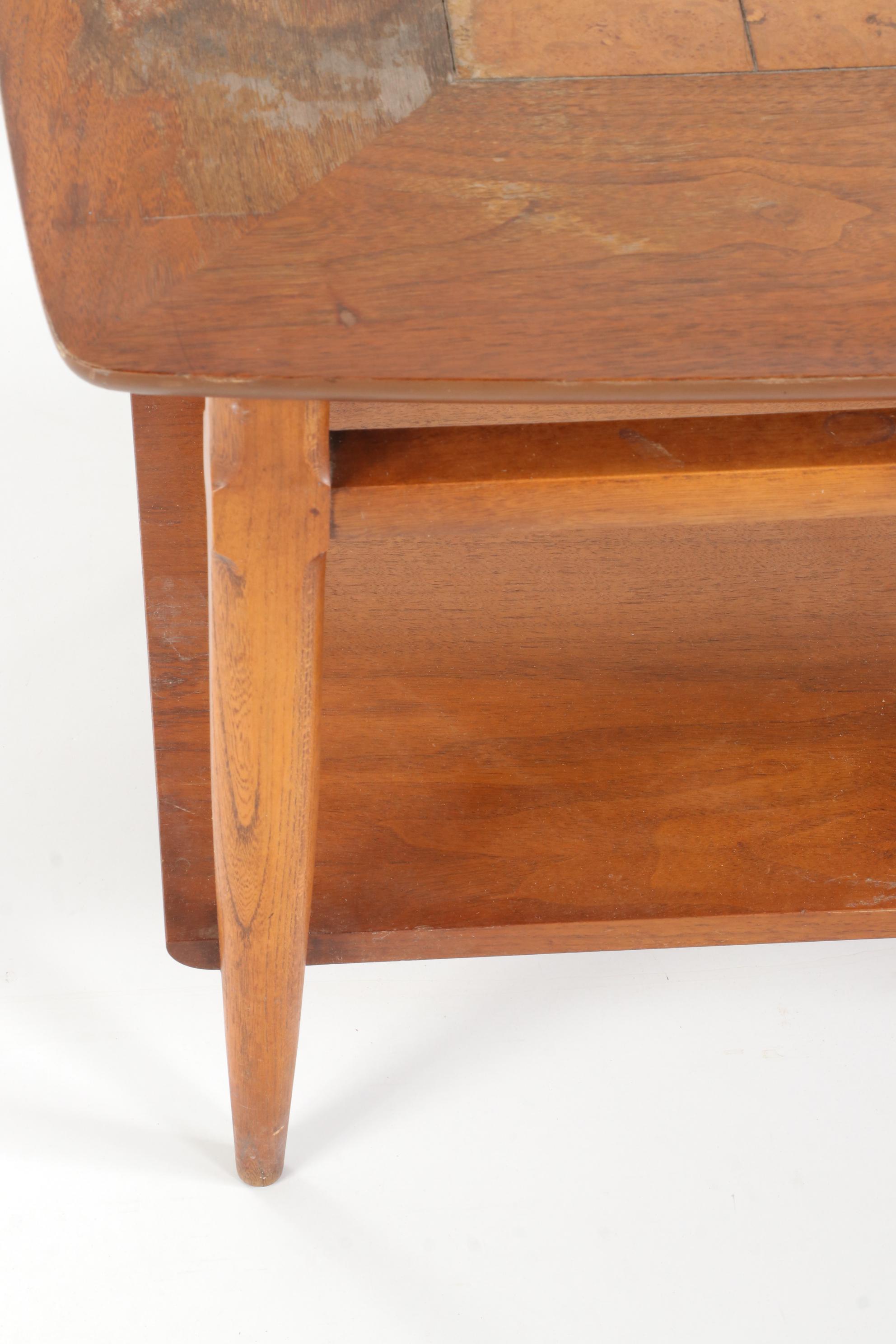 Lane Mid Century Modern Walnut Coffee and Side Table