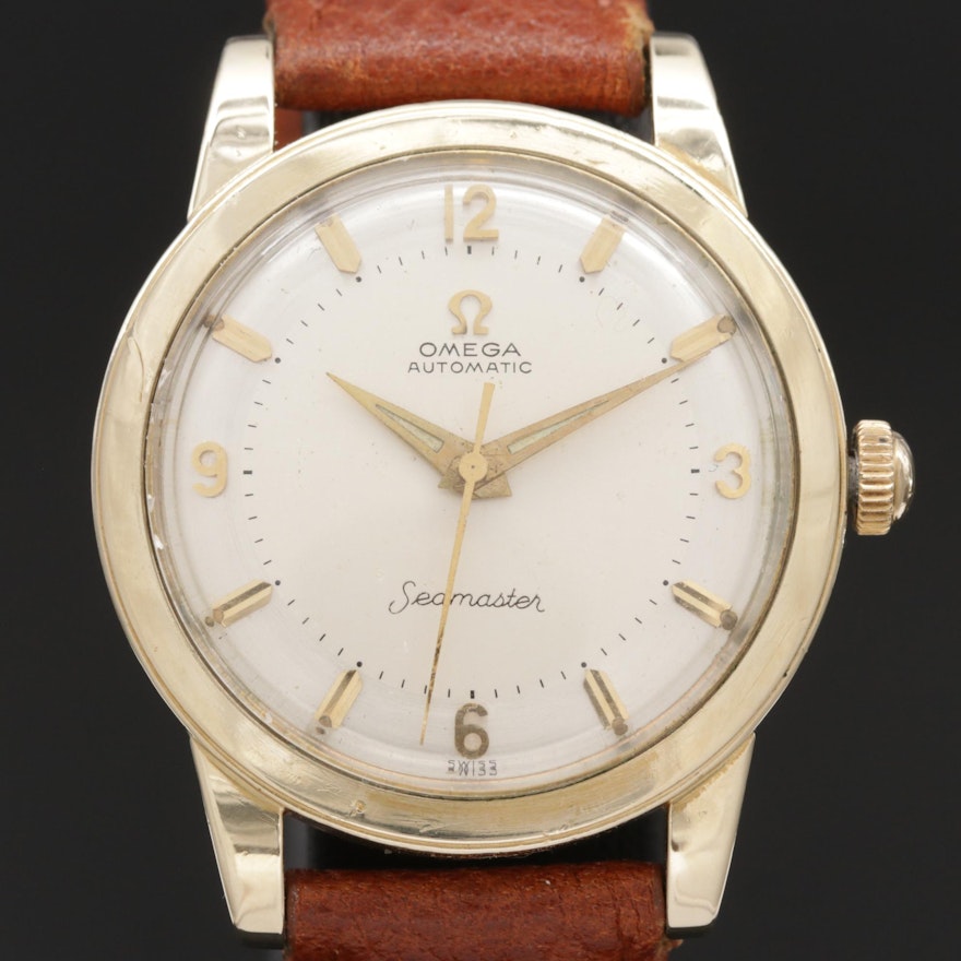 Omega Seamaster 14K Gold Filled Automatic Wristwatch, Circa 1956