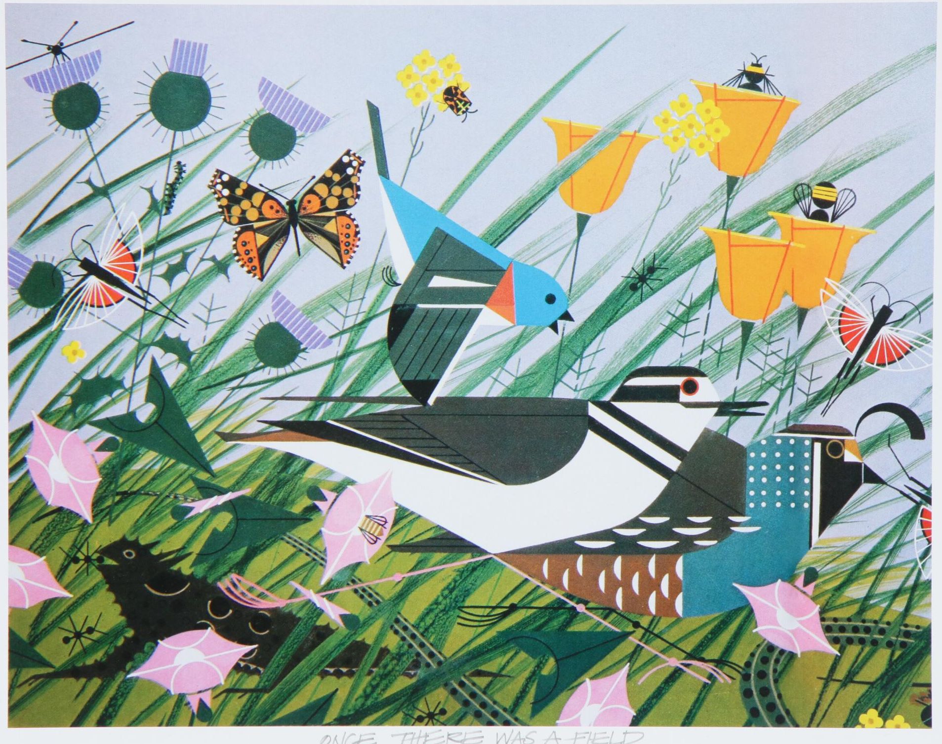 Offset Lithograph after Charley Harper "Once There Was a Field"