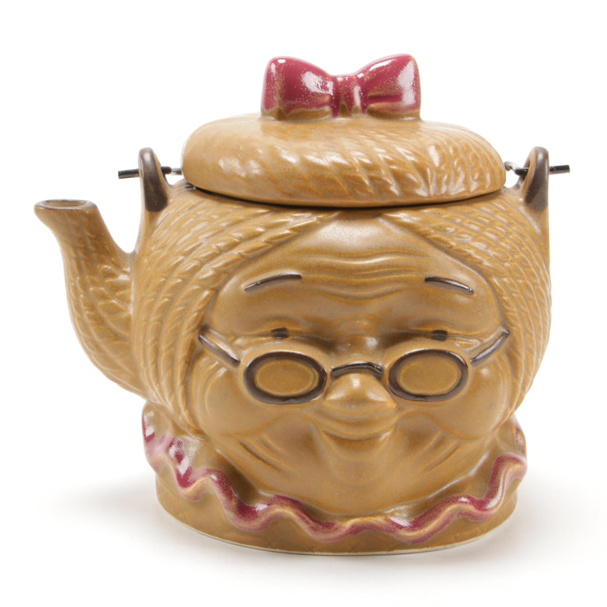 Japanese Figural Ceramic Teapot, Mid-20th Century