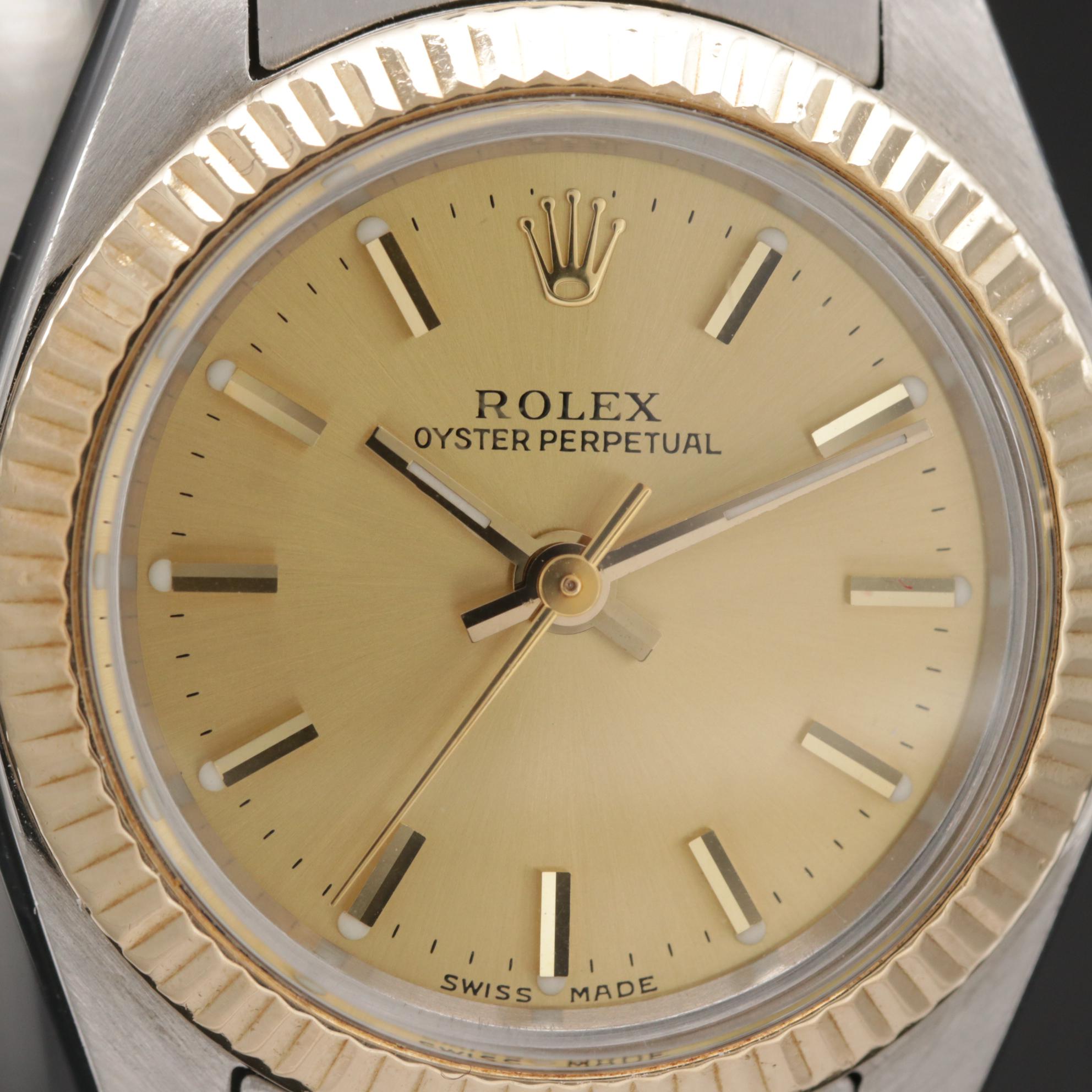 1982 Rolex Oyster Perpetual 18K Gold and Stainless Steel Automatic Watch