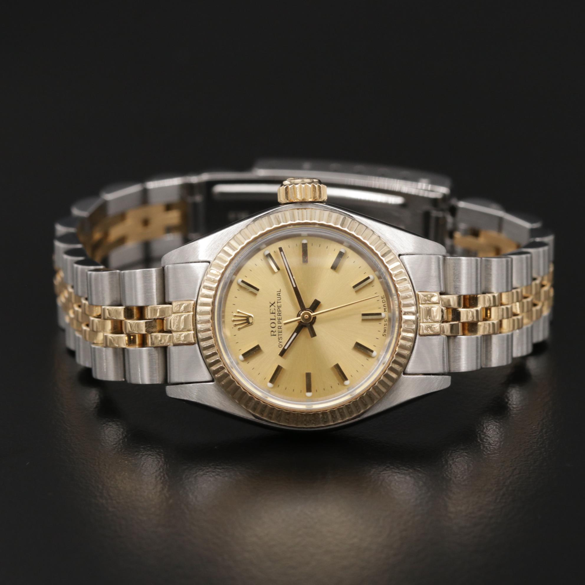 1982 Rolex Oyster Perpetual 18K Gold and Stainless Steel Automatic Watch
