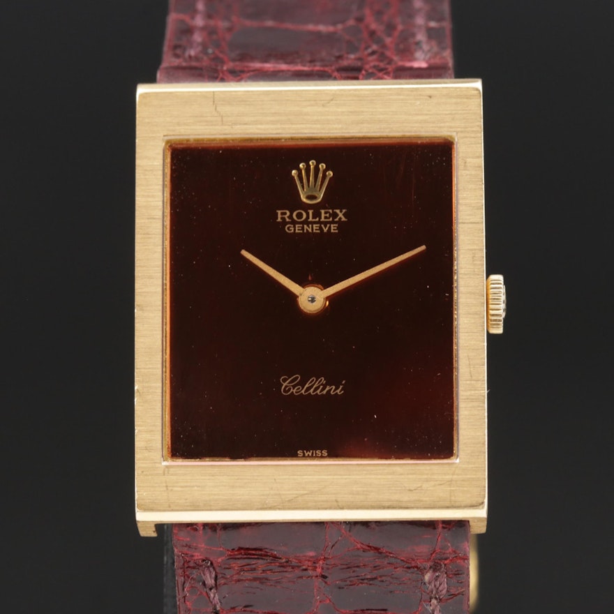 Vintage Rolex Cellini 18K Gold Stem Wind Wristwatch