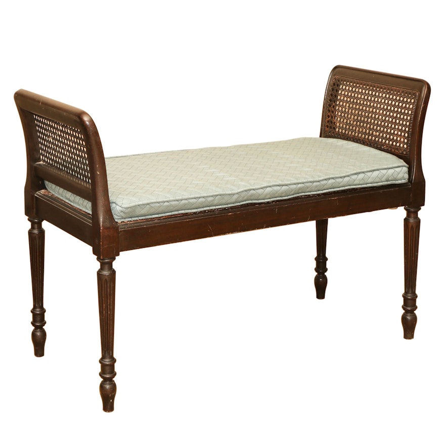 H.Z.M & Co Wood and Wicker Bed Bench