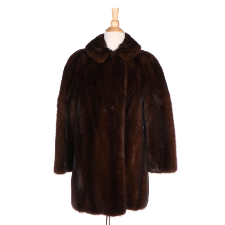 Mahogany Brown Mink Fur Stroller Coat from Lowenthal's