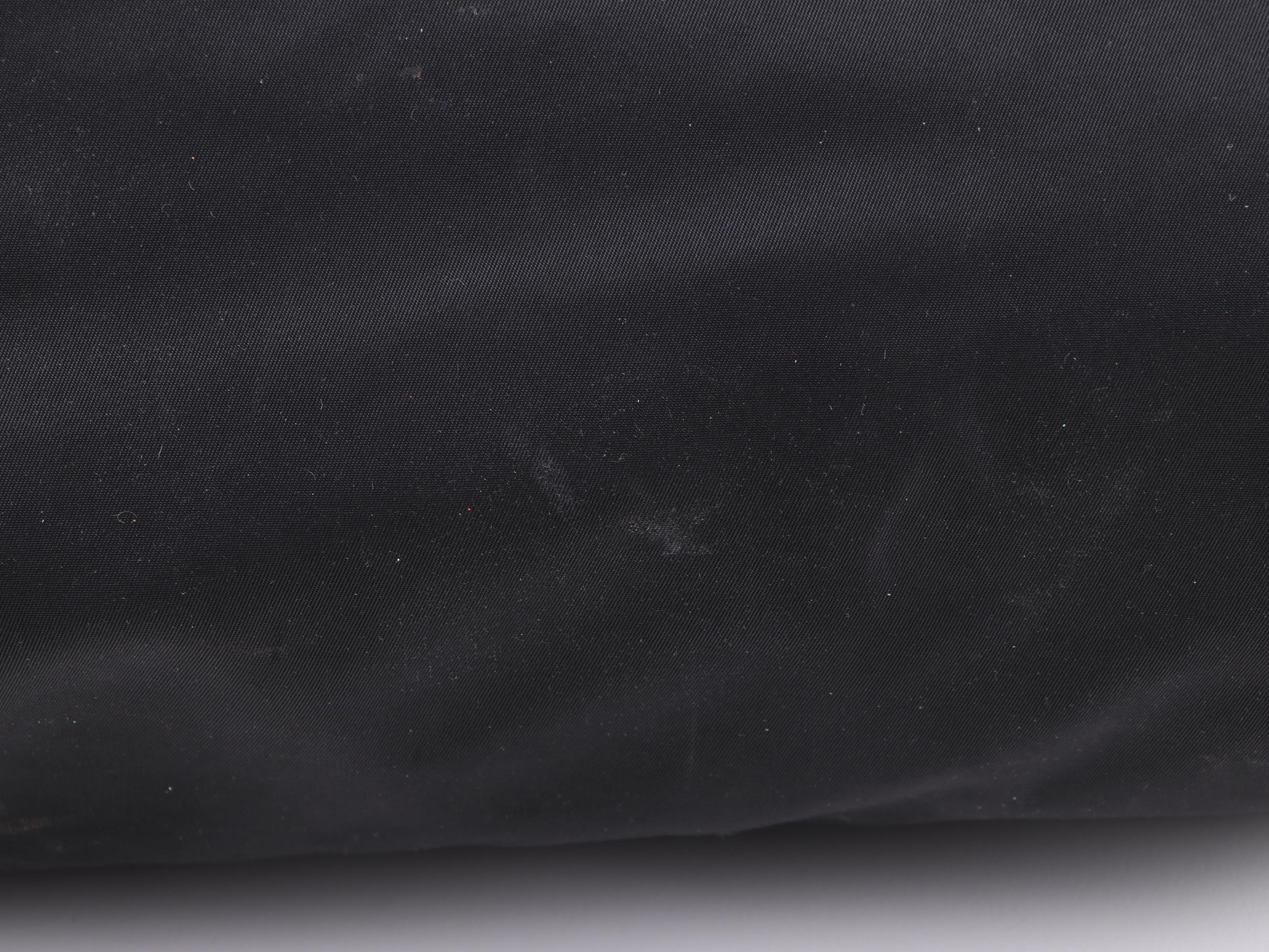 Prada Double Chain Black Tessuto Nylon Tote with Patent Leather Trim