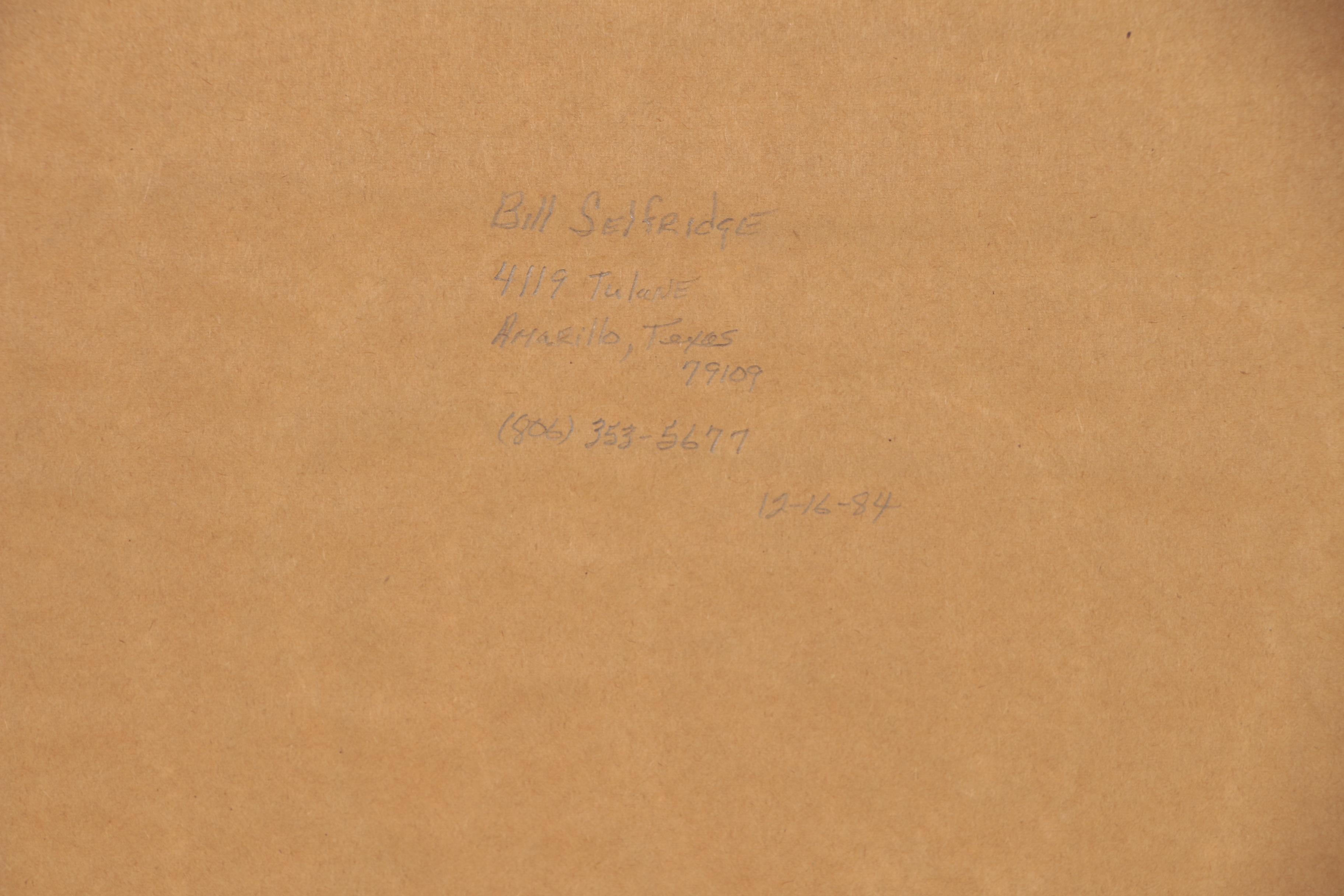 Bill Selfridge Winter Landscape Watercolor Painting with Turkey, 1984