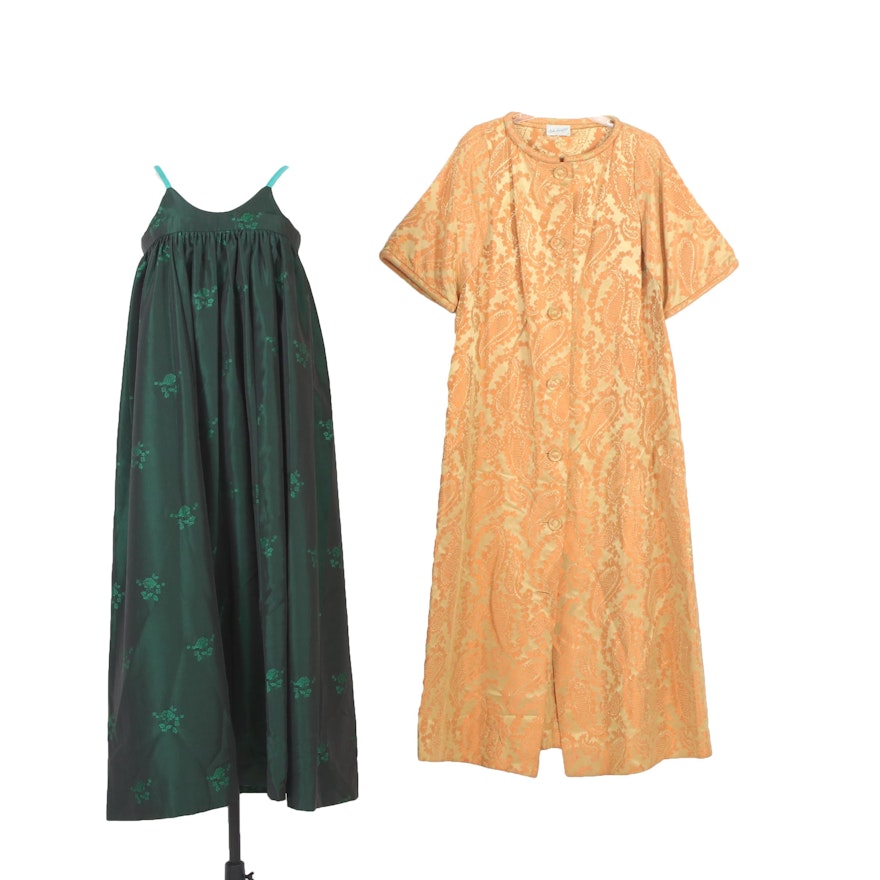 Chiha-Rosenfeld Jacquard Dress Coat and Sleeveless Dress, Vintage