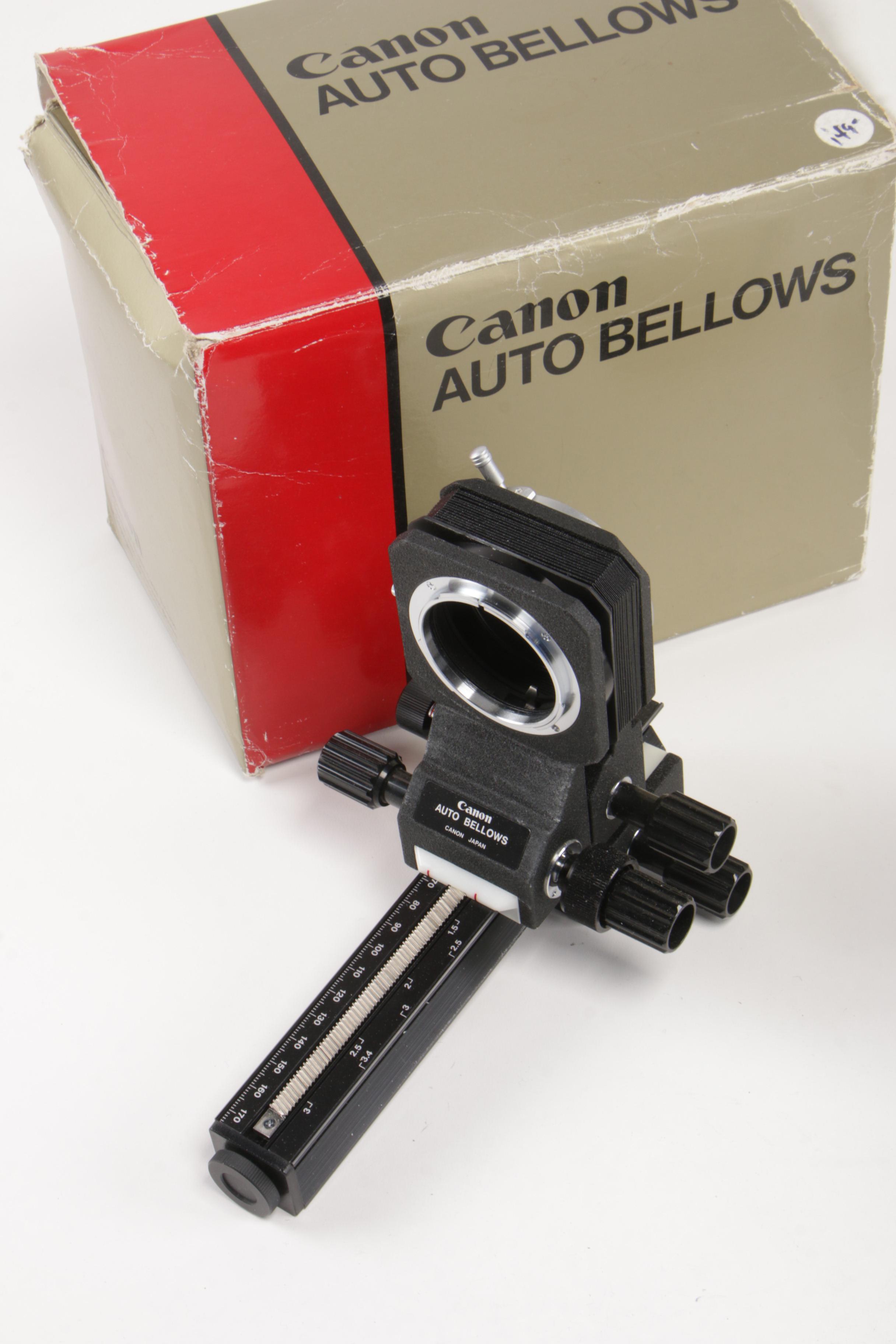 Minolta "Mini 35 II" Slide Projector with Canon Bellows Units, Mid-20th C.