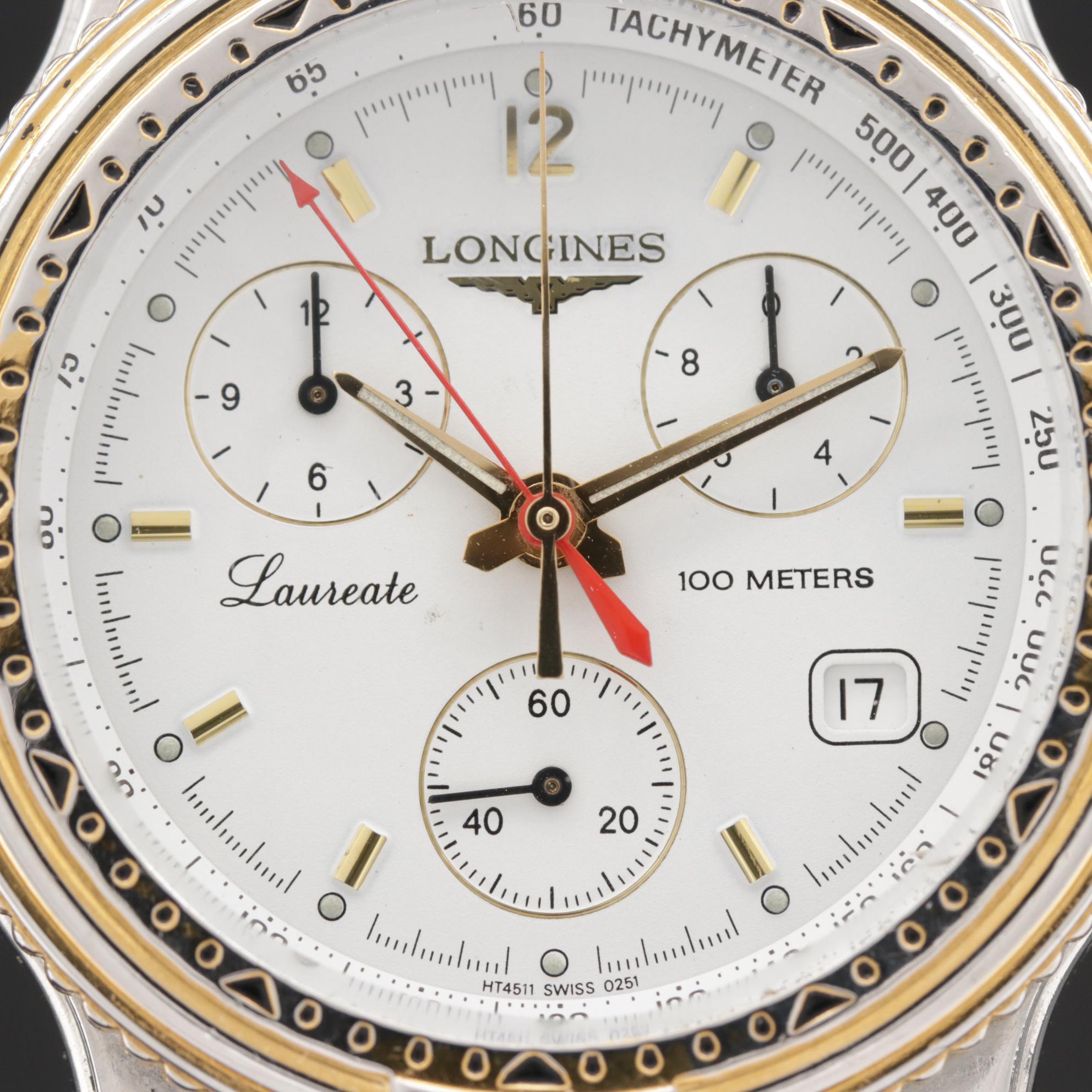 Longines "Laureate" Stainless Steel Chronograph Quartz Watch