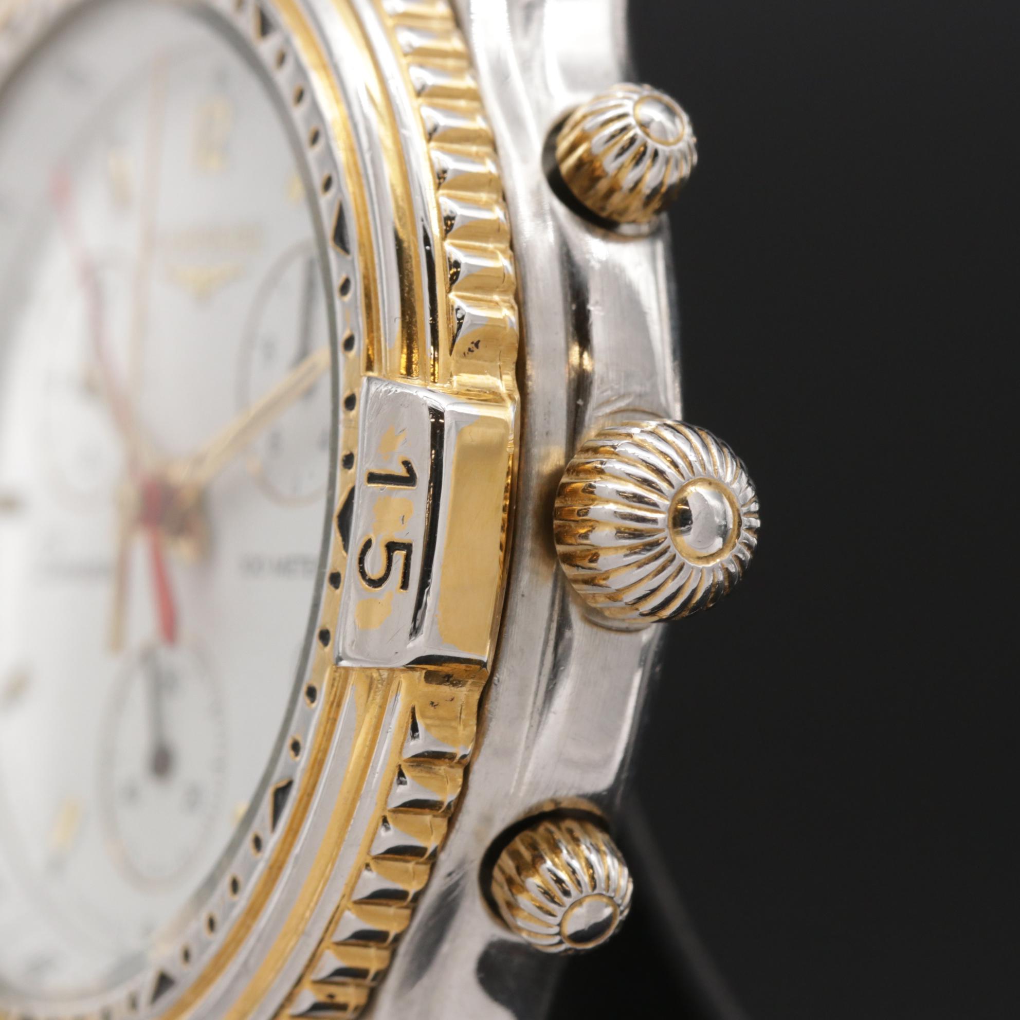 Longines "Laureate" Stainless Steel Chronograph Quartz Watch