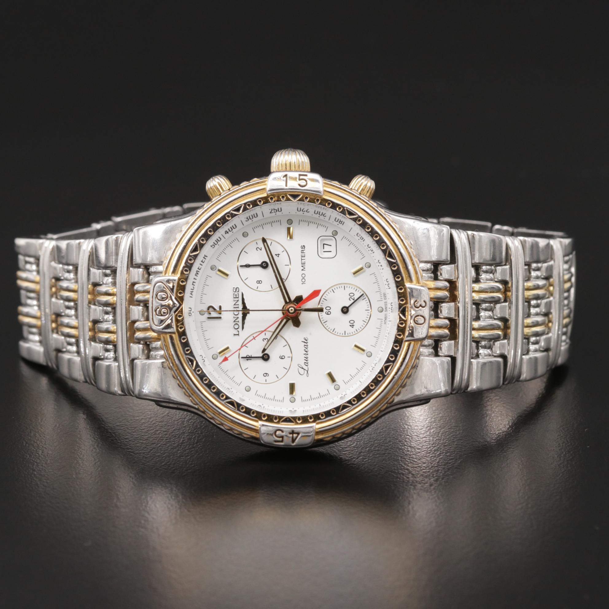 Longines "Laureate" Stainless Steel Chronograph Quartz Watch