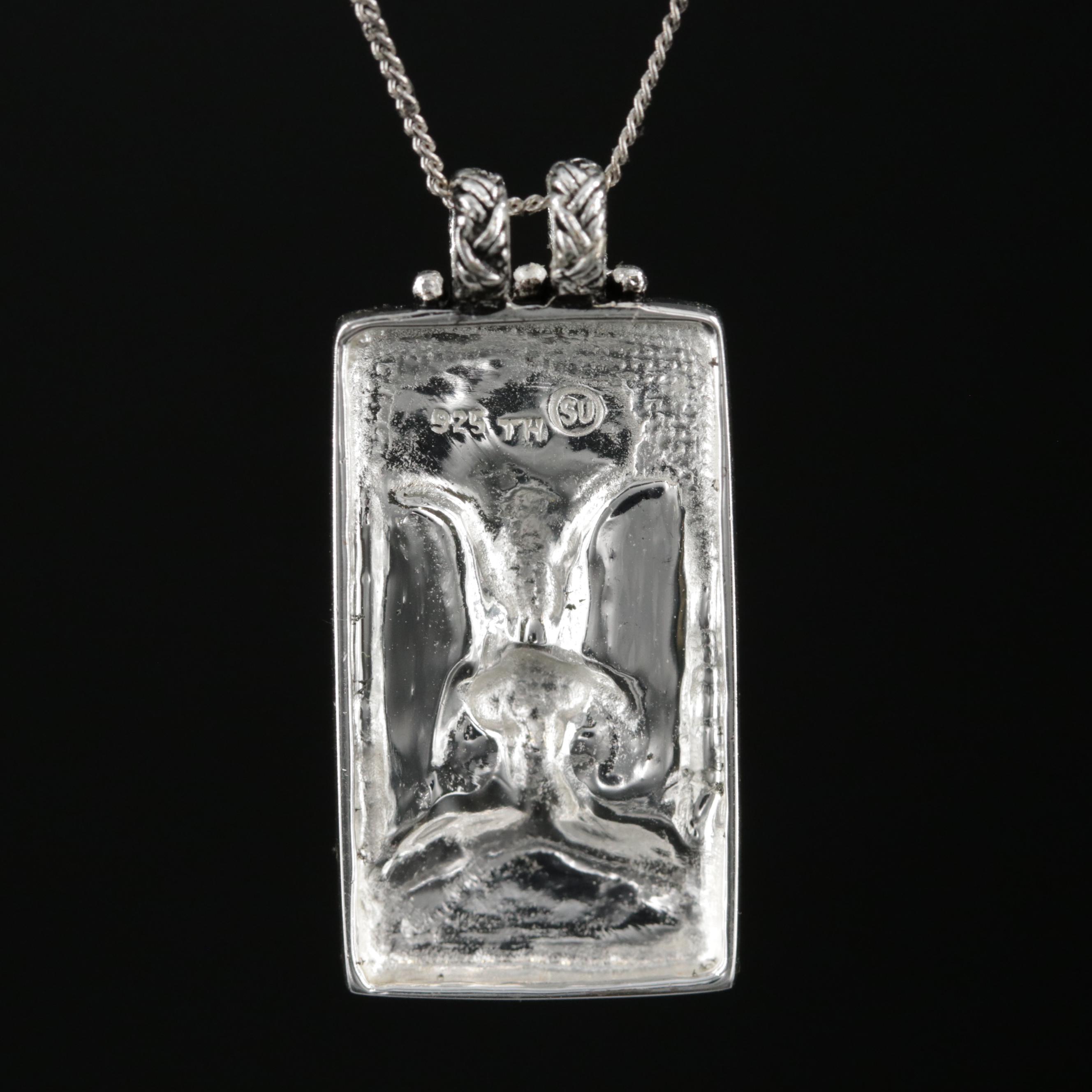 Sterling Silver "Buddha Under The Bodhi Tree" Pendant Necklace