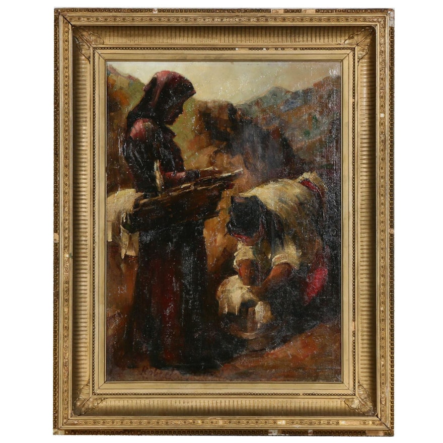 Oil Painting of Washer Women, 1947