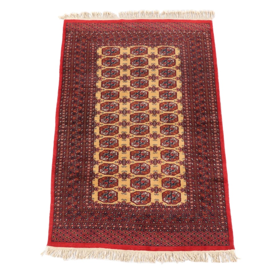 4'2 x 7'0 Hand-Knotted Afghani Bokhara Wool Rug