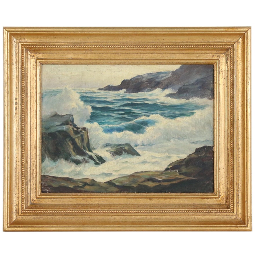 Don Donaldson Seascape Oil Painting, Mid 20th Century