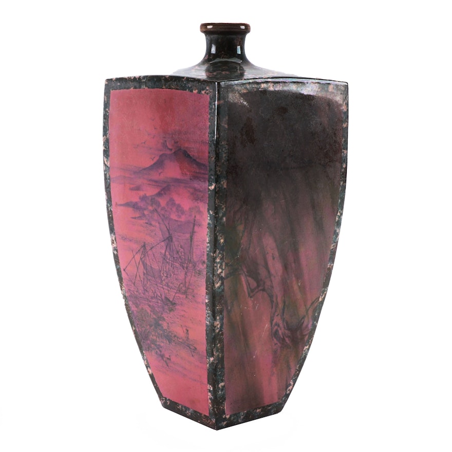 Japanese Glazed Ceramic Vase